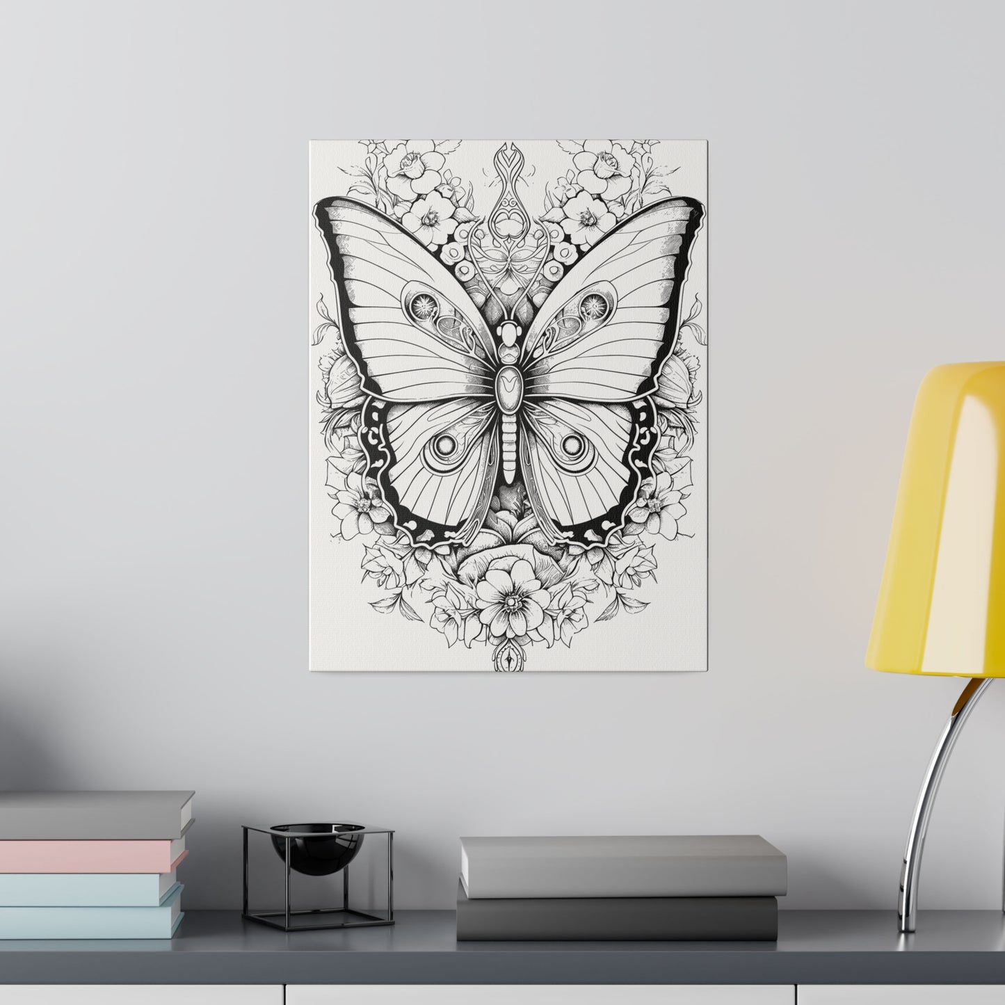 Butterfly Coloring Canvas, Stretched, 0.75"