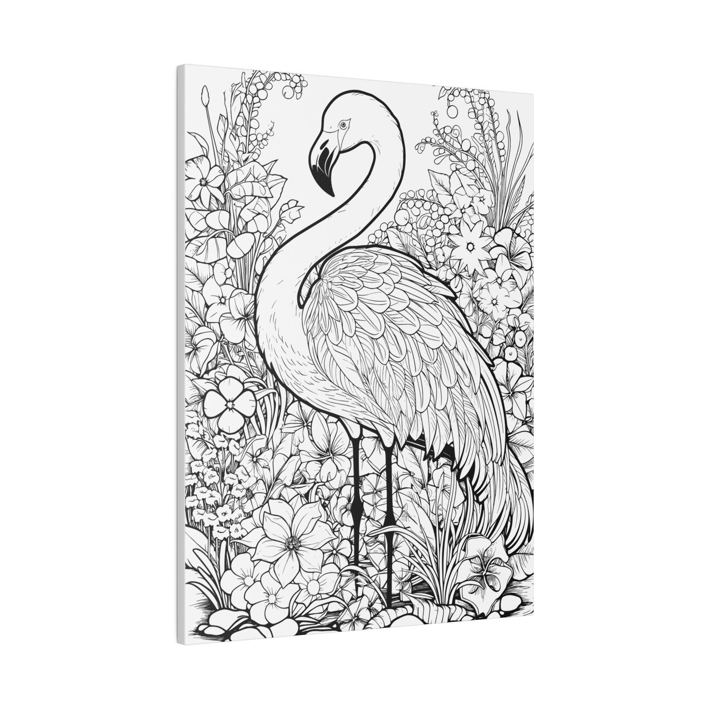 Copy of Flamingo Coloring Canvas, Stretched, 0.75"