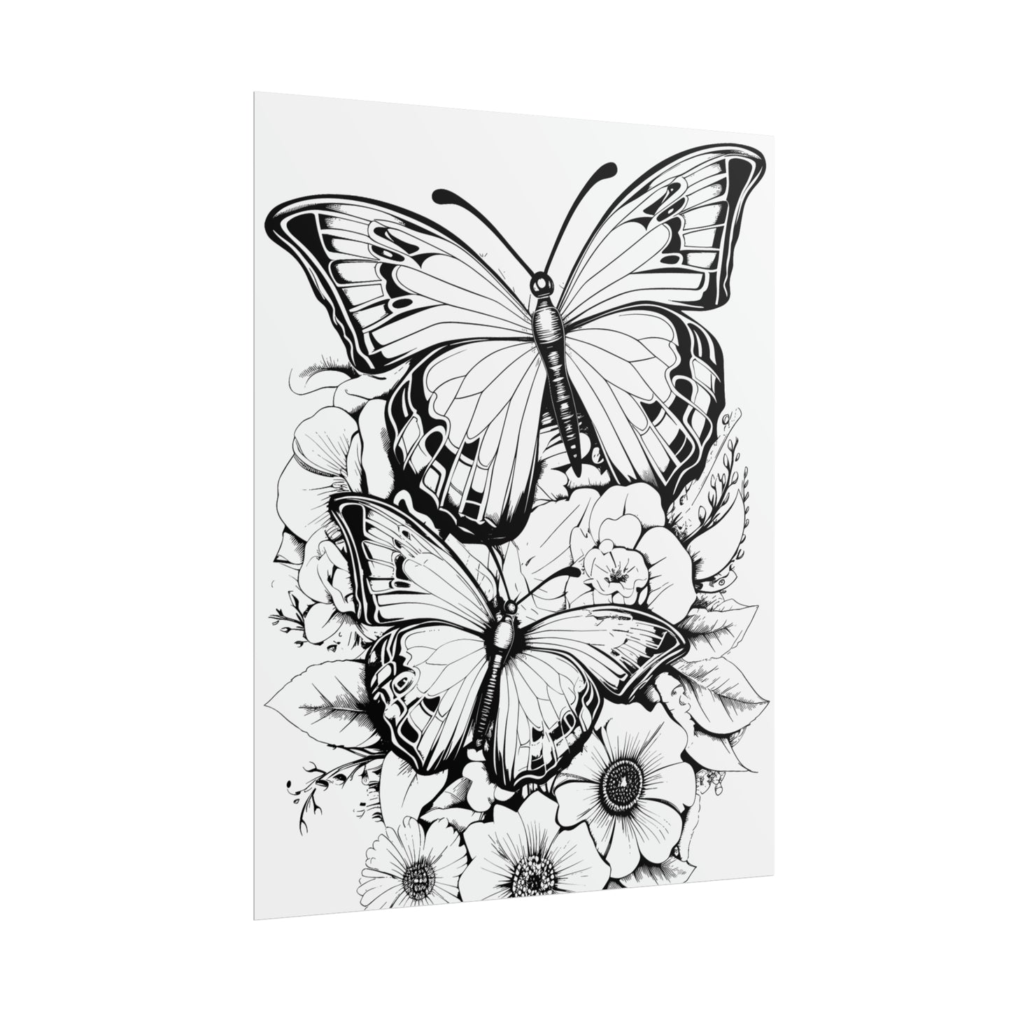 Butterfly Coloring Art Posters