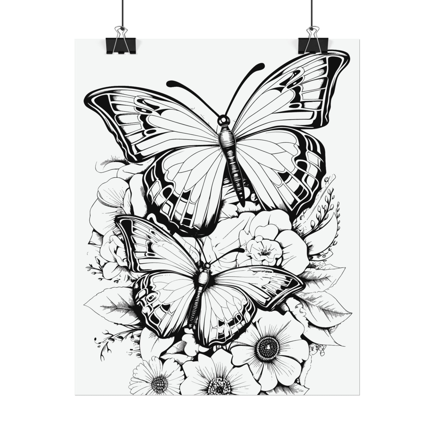 Butterfly Coloring Art Posters