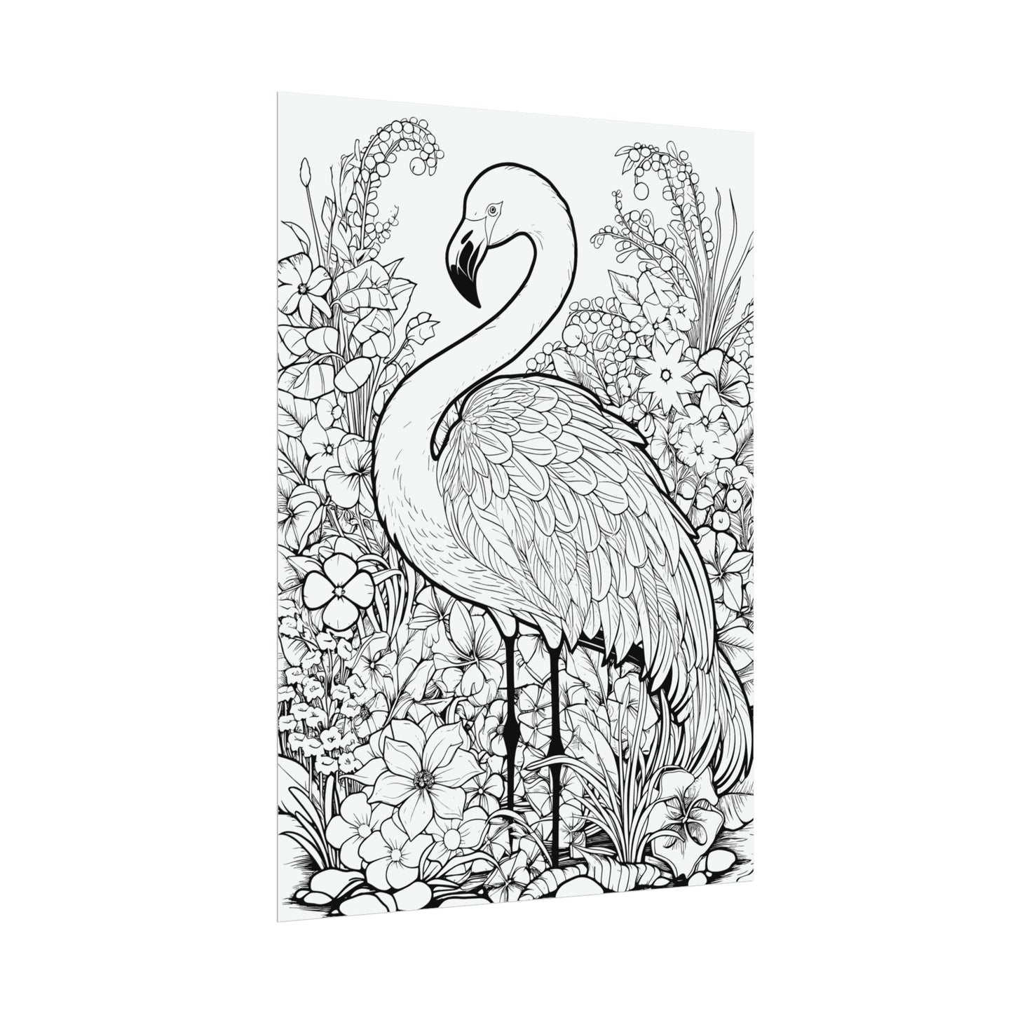 Flamingo Exotic Bird Coloring Art Posters