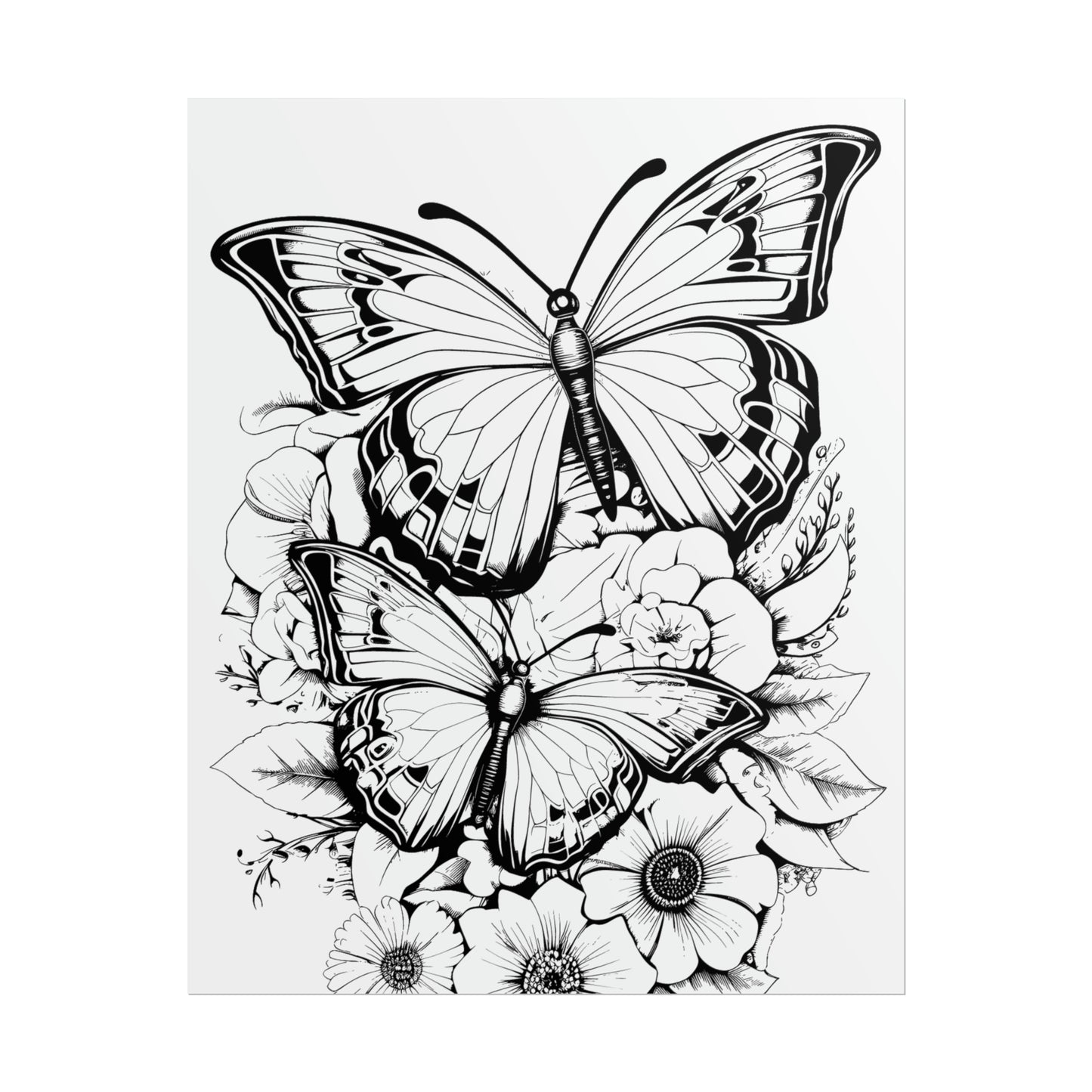 Butterfly Coloring Art Posters