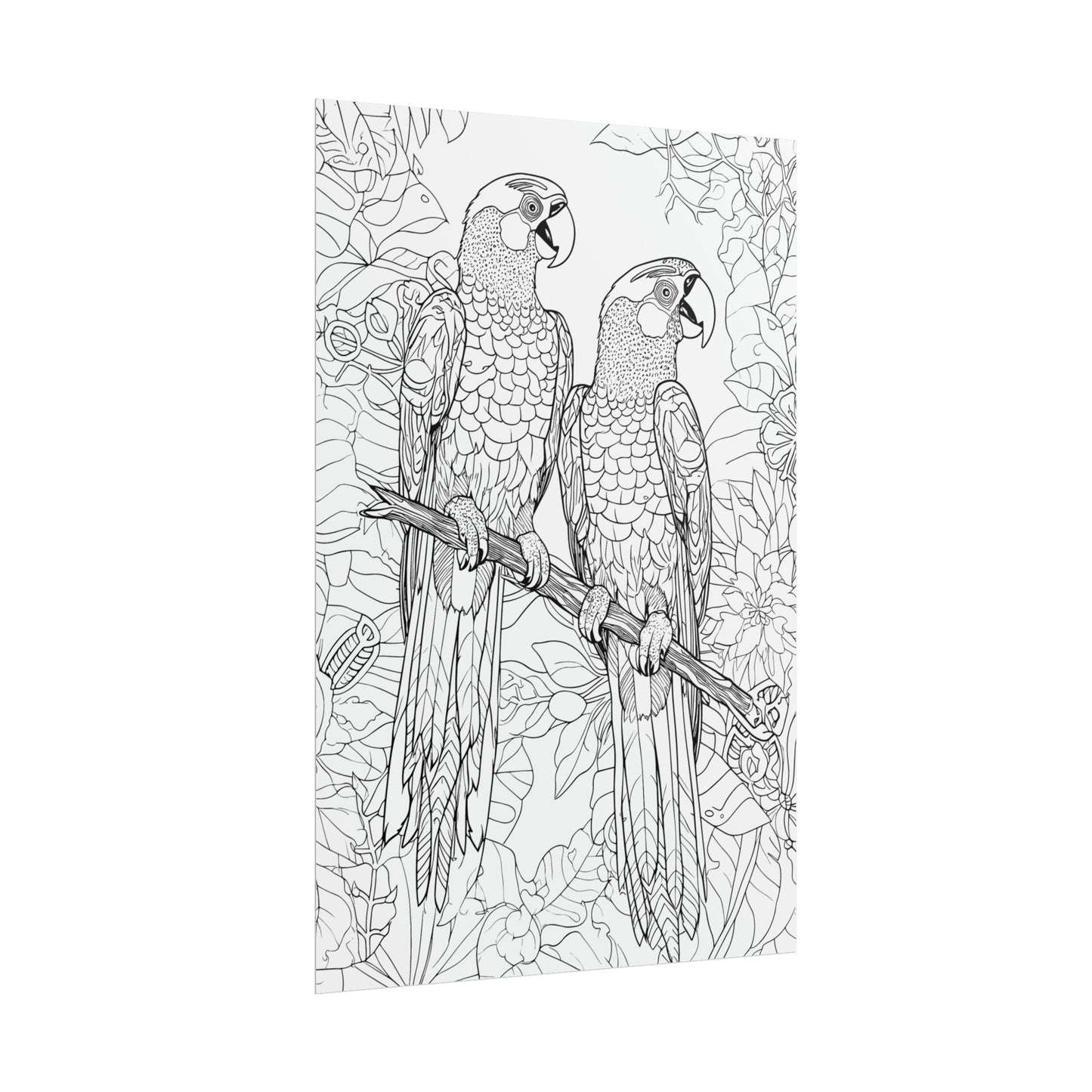 Macaw Parrots Exotic Bird Coloring Art Posters