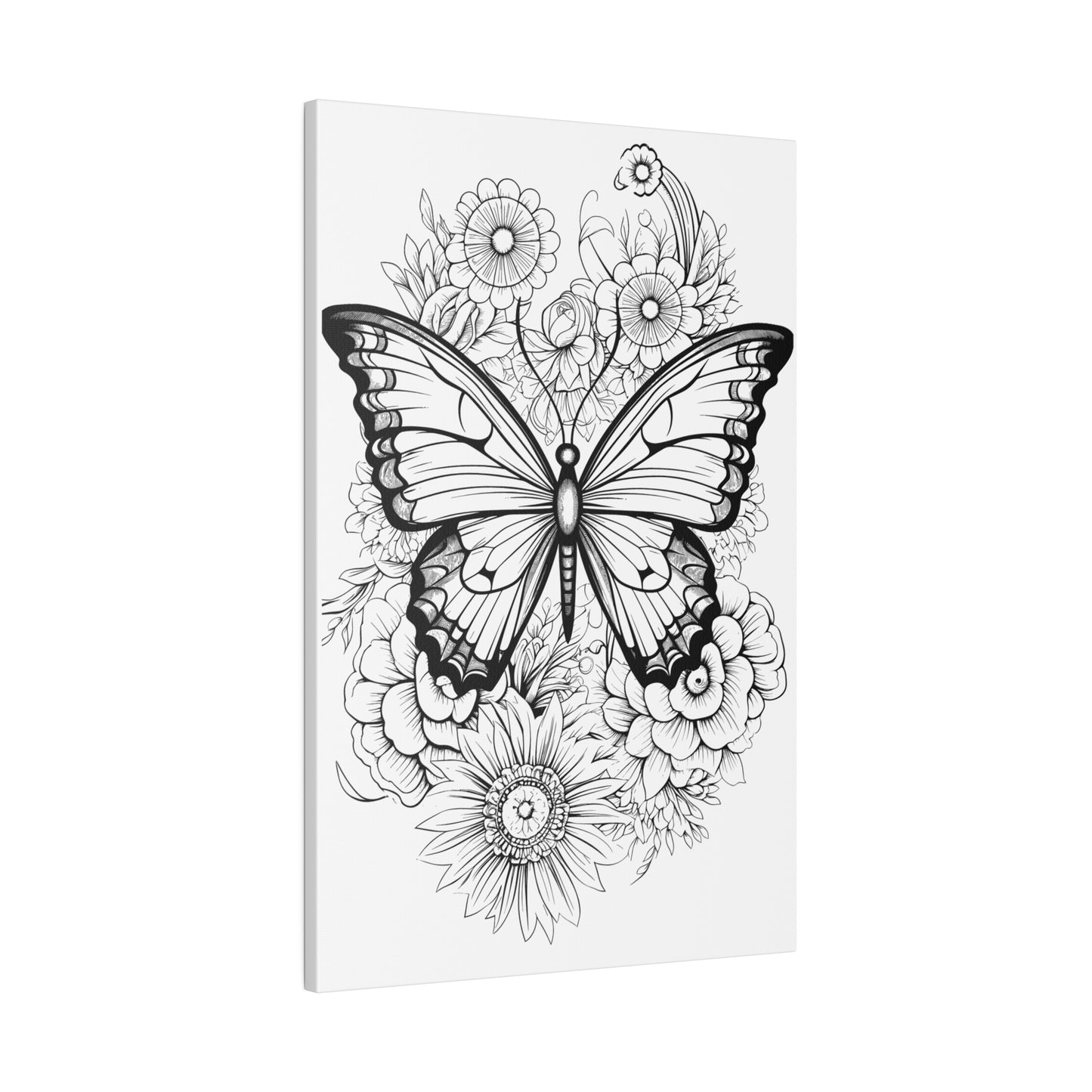 Butterfly Coloring Canvas, Stretched, 0.75"