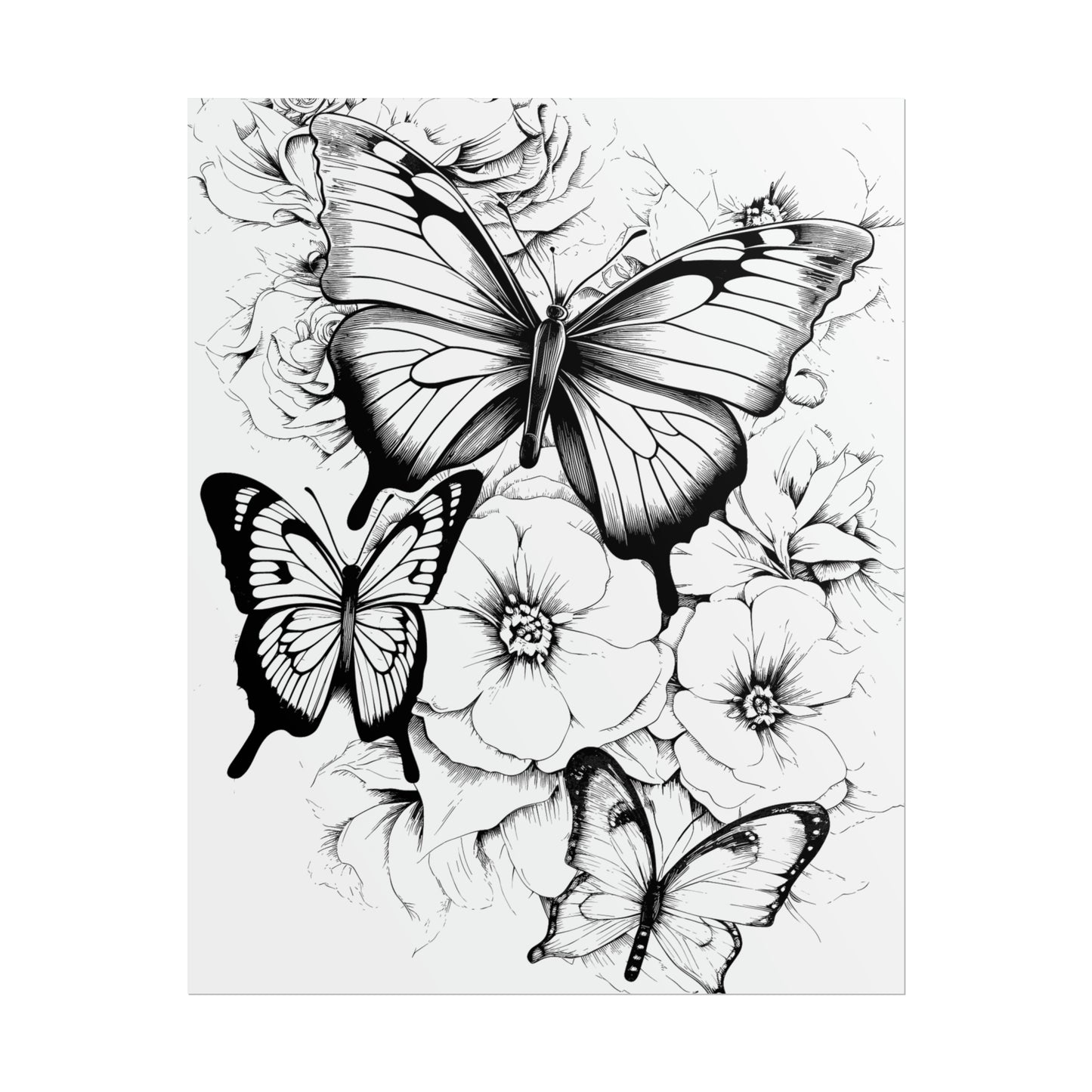 Butterfly Coloring Art Posters