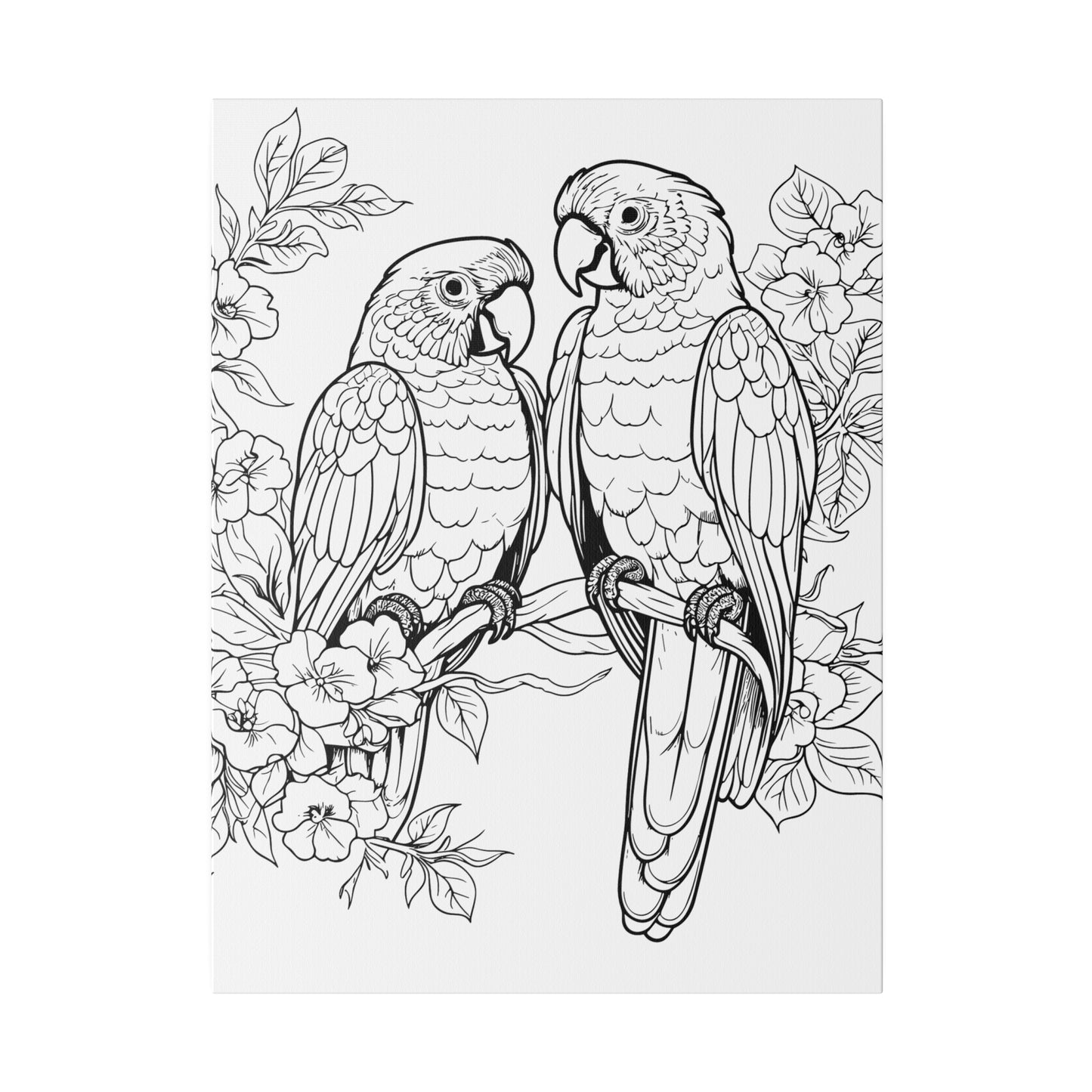 Lovebirds Coloring Canvas, Stretched, 0.75"