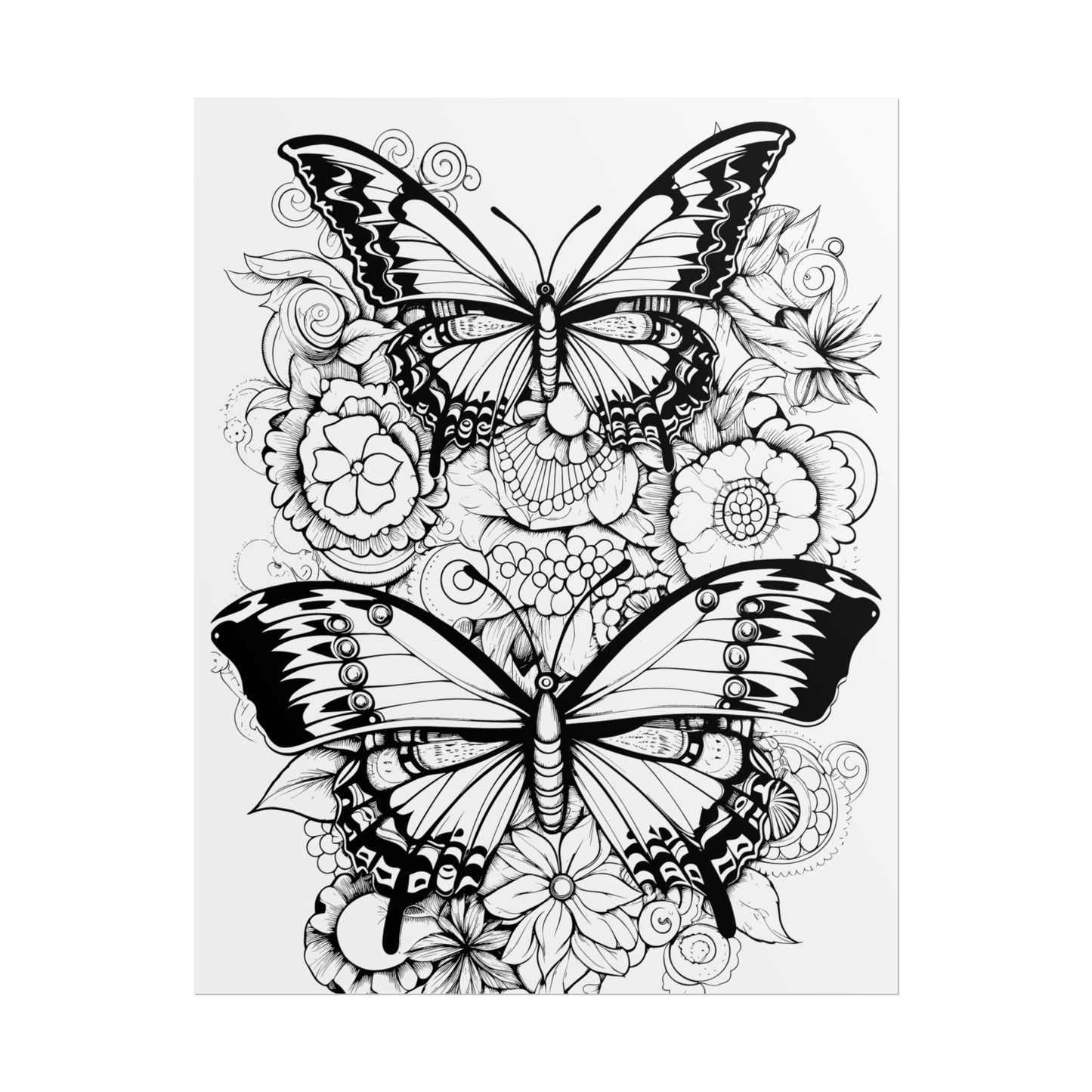 Butterfly Coloring Art Posters