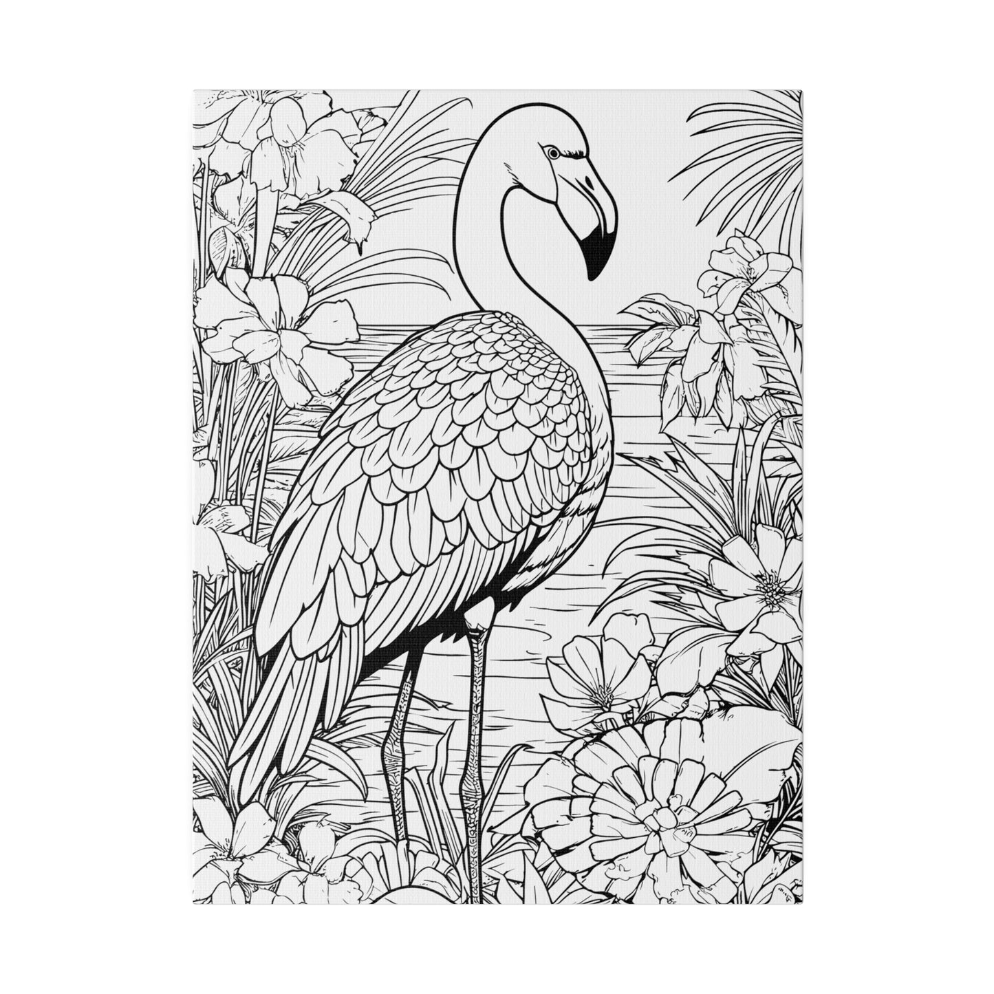 Flamingo Coloring Canvas, Stretched, 0.75"