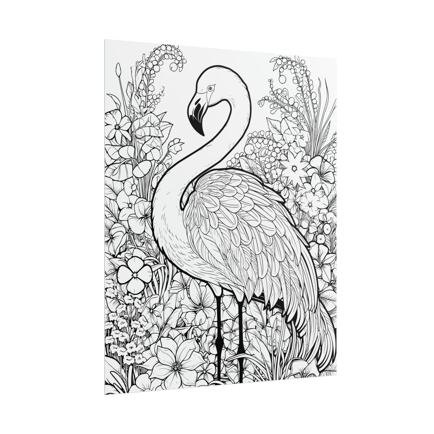 Flamingo Exotic Bird Coloring Art Posters