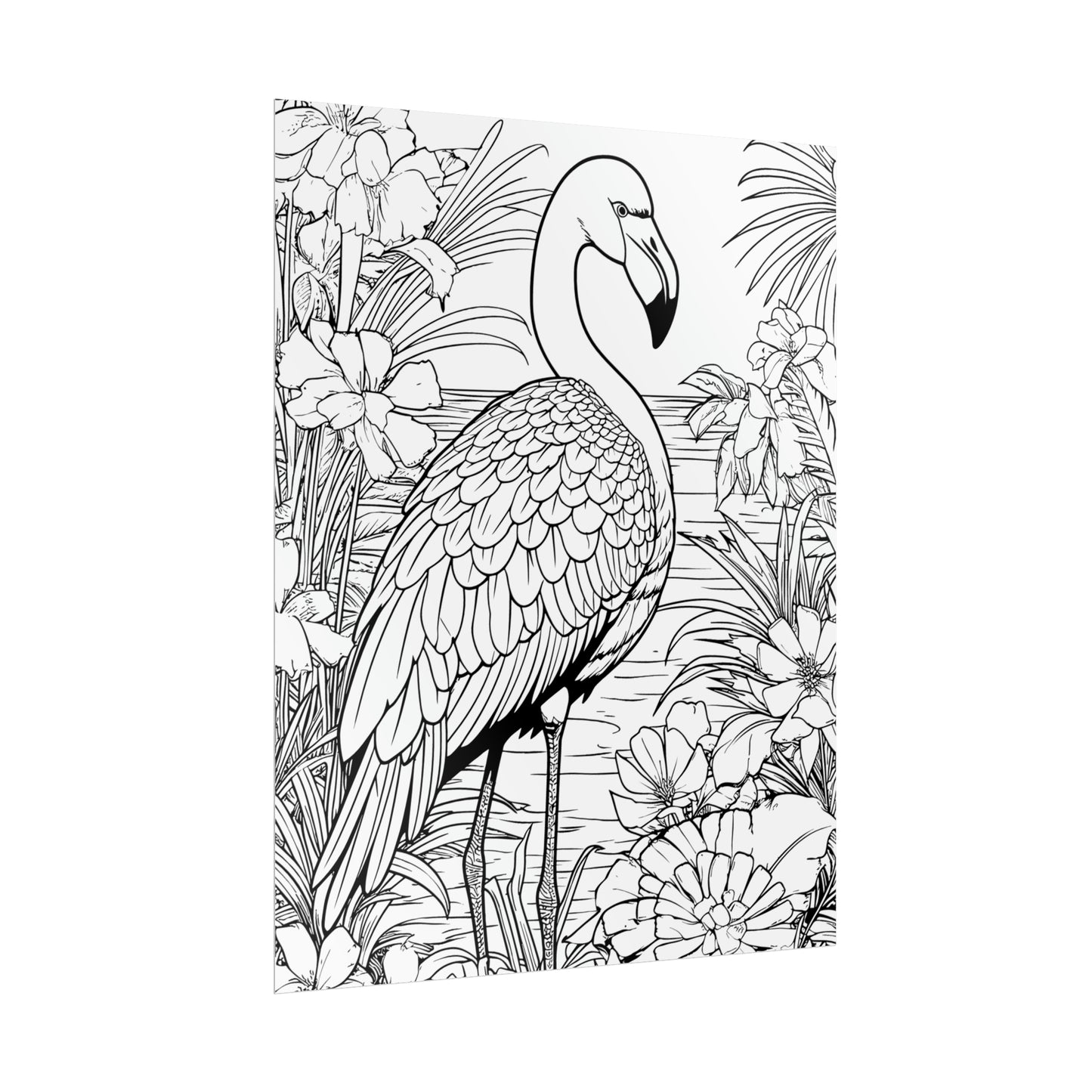 Flamingo Exotic Bird Coloring Art Posters