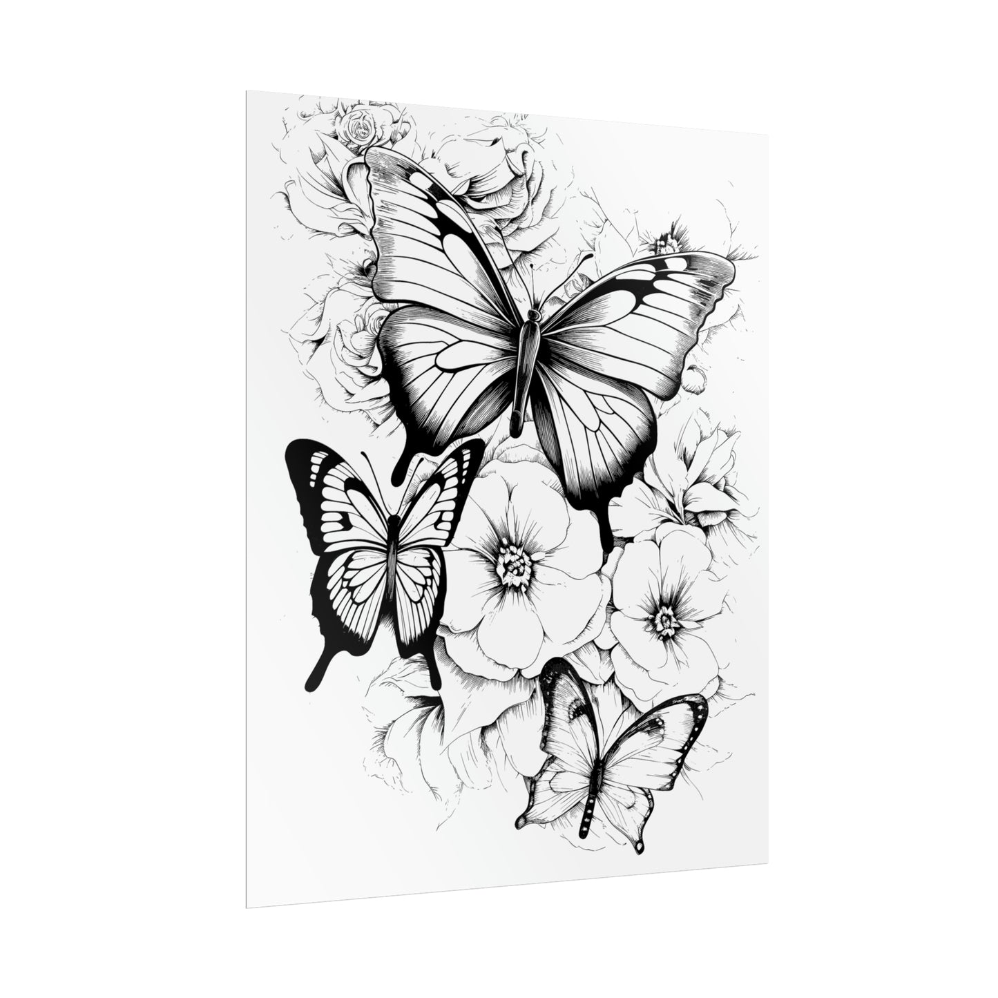 Butterfly Coloring Art Posters