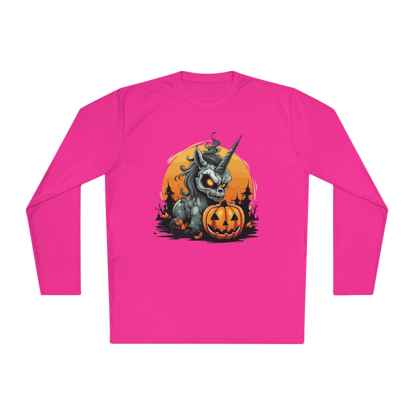 Halloween Scary Unicorn Unisex Lightweight Long Sleeve Tee