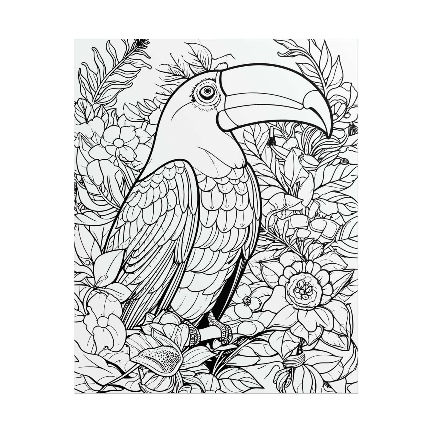 Toucan Exotic Birds Coloring Art Posters