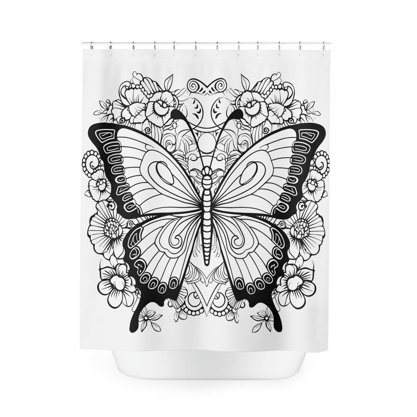 Butterfly Pen & Ink Art Shower Curtain