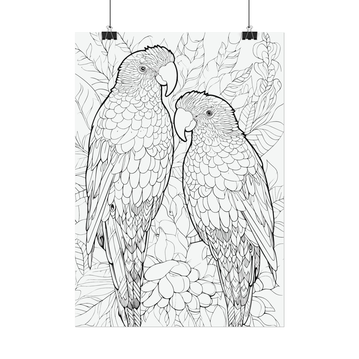 Amazon Parrots Exotic Bird Coloring Art Posters