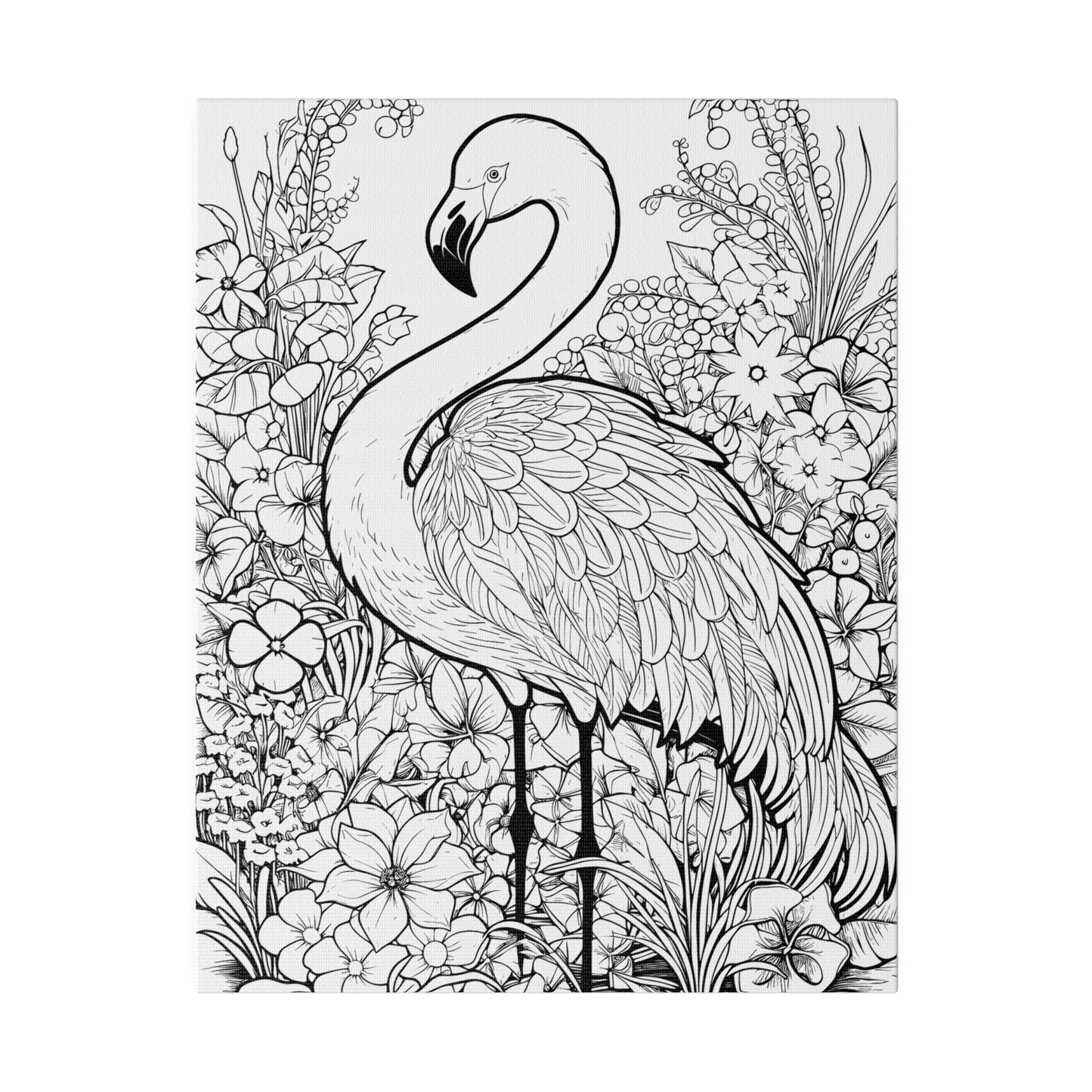 Copy of Flamingo Coloring Canvas, Stretched, 0.75"