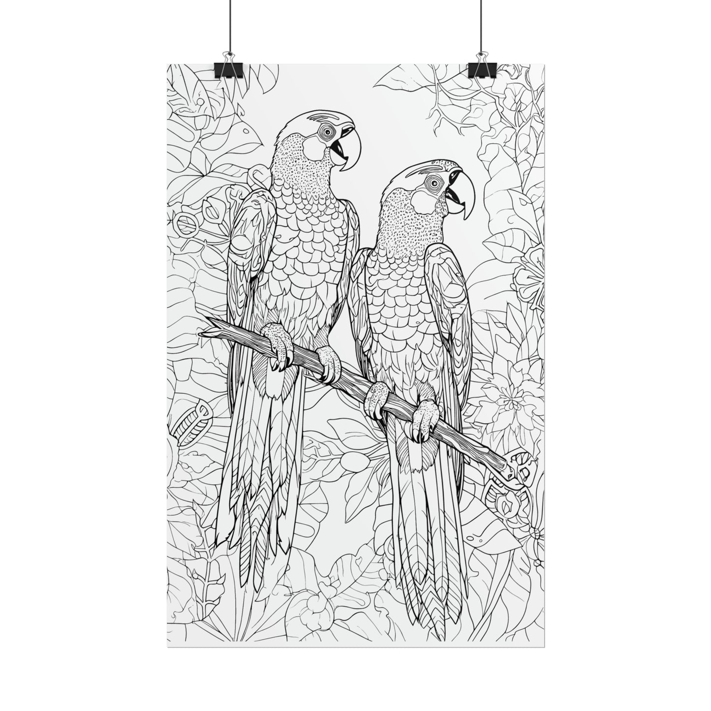 Macaw Parrots Exotic Bird Coloring Art Posters