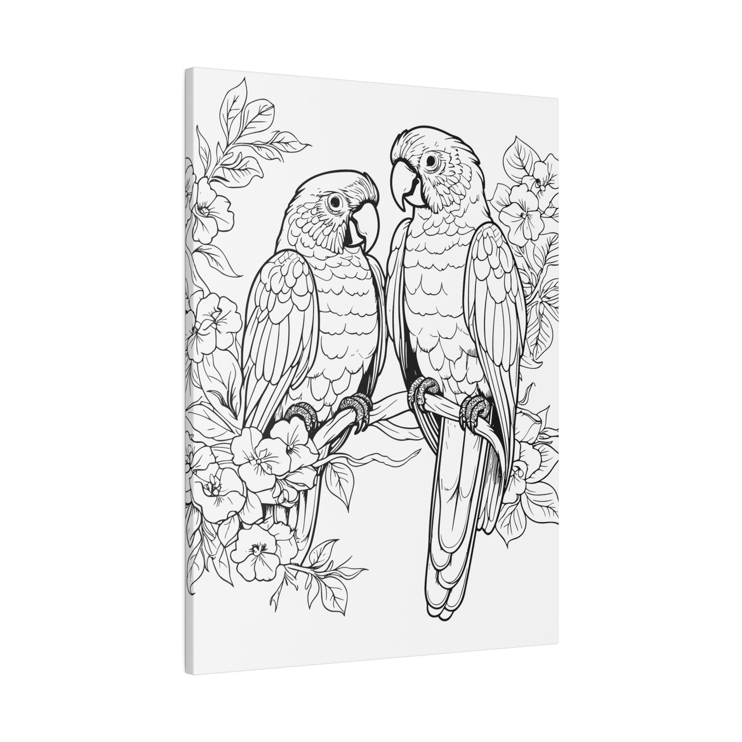 Lovebirds Coloring Canvas, Stretched, 0.75"