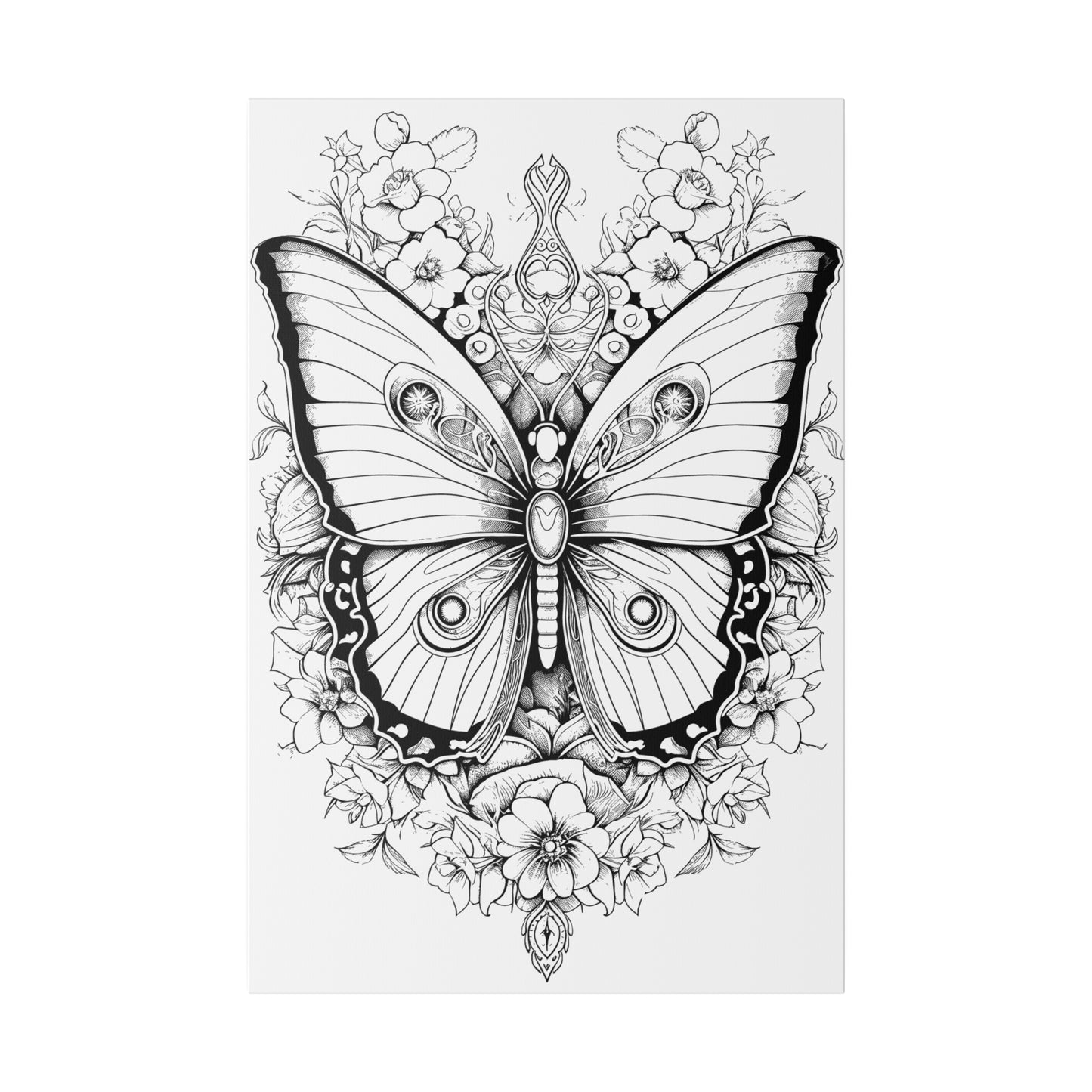 Butterfly Coloring Canvas, Stretched, 0.75"