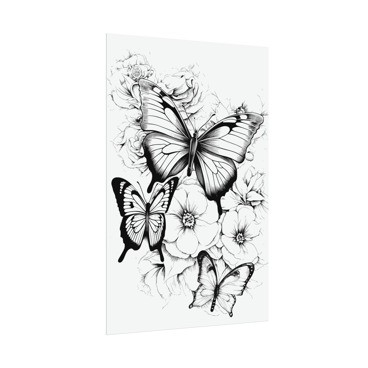 Butterfly Coloring Art Posters