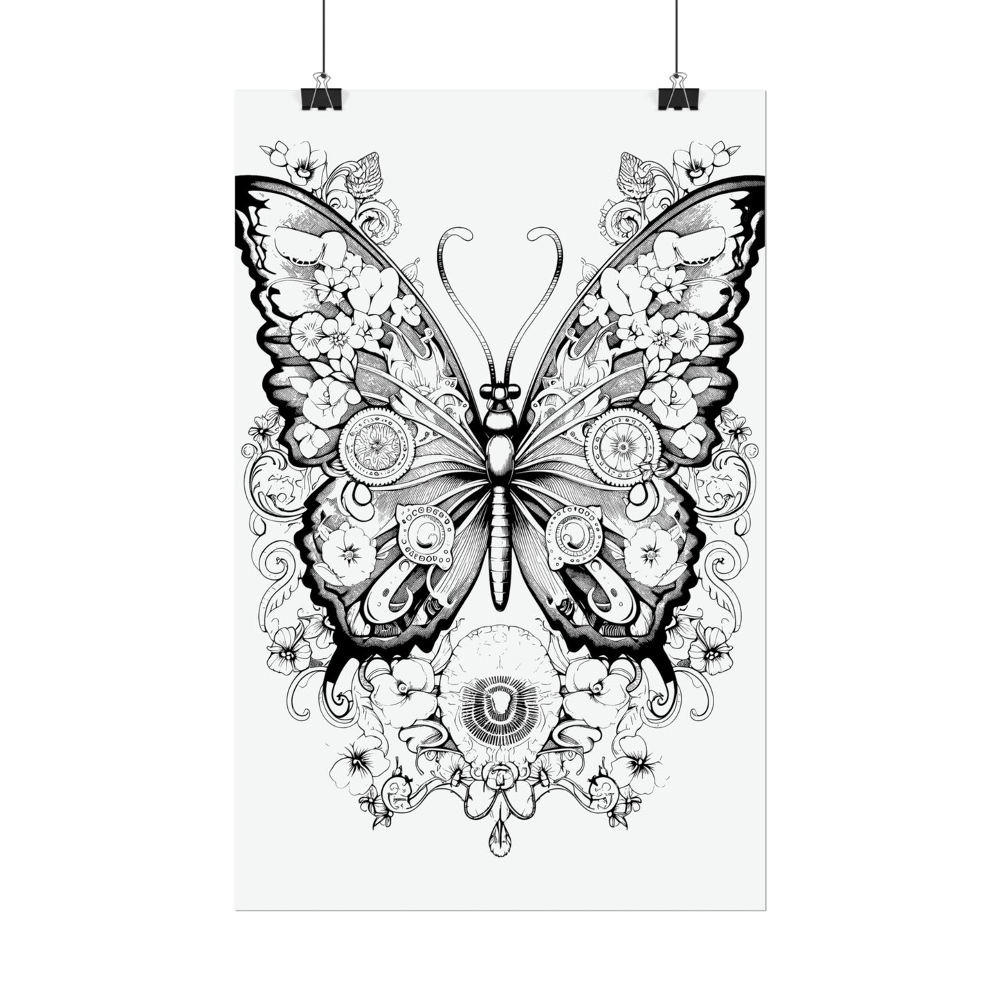 Butterfly Coloring Art Posters