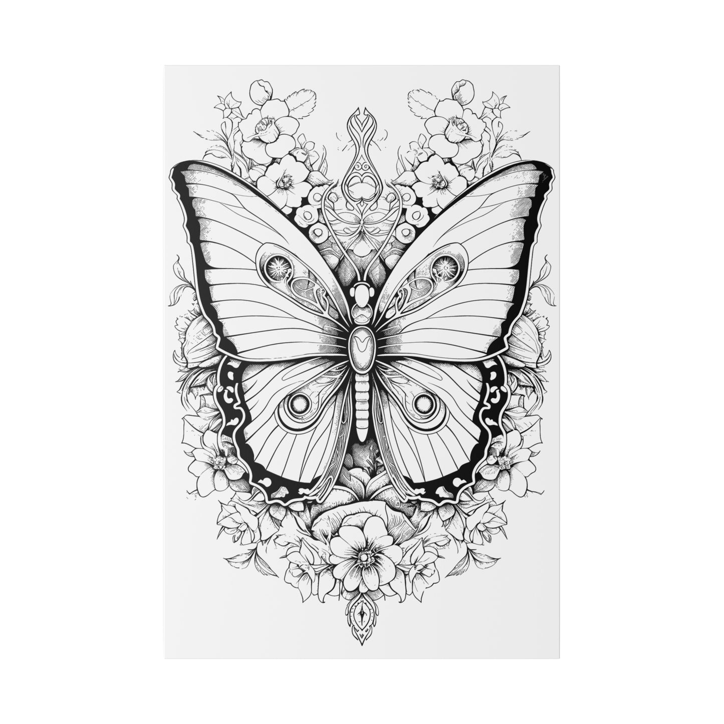 Butterfly Coloring Canvas, Stretched, 0.75"