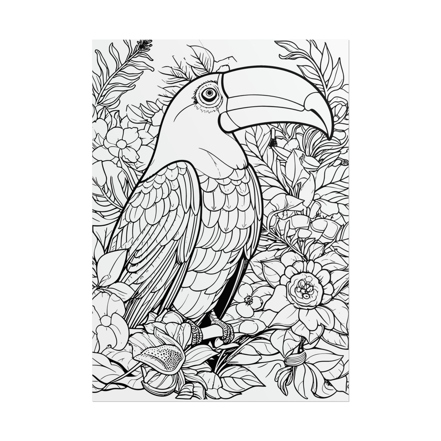 Toucan Exotic Birds Coloring Art Posters