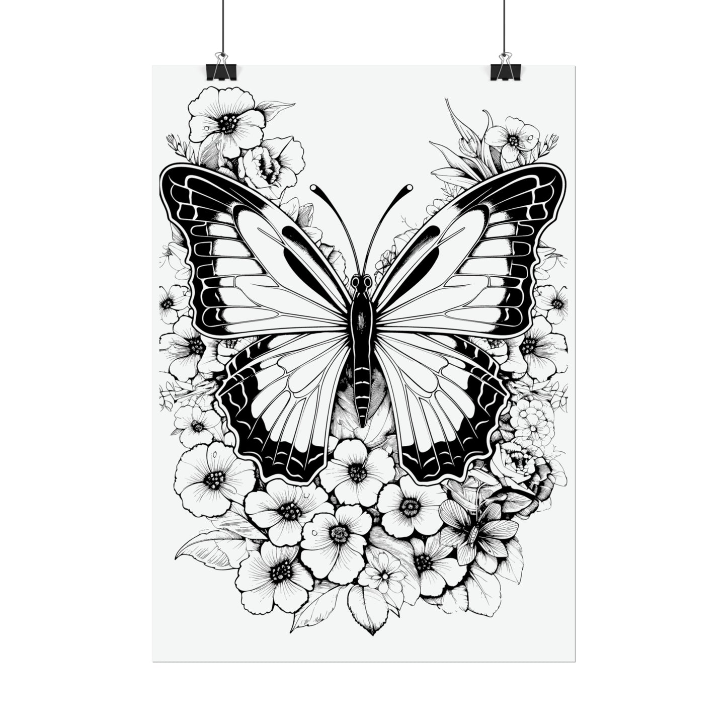 Butterfly Coloring Art Posters