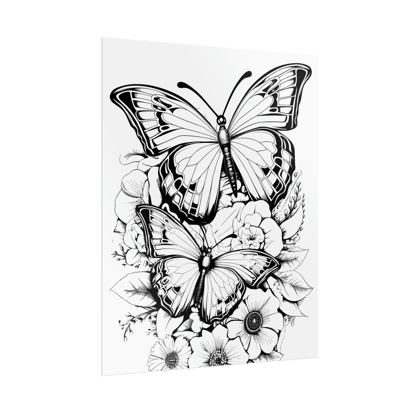 Butterfly Coloring Art Posters