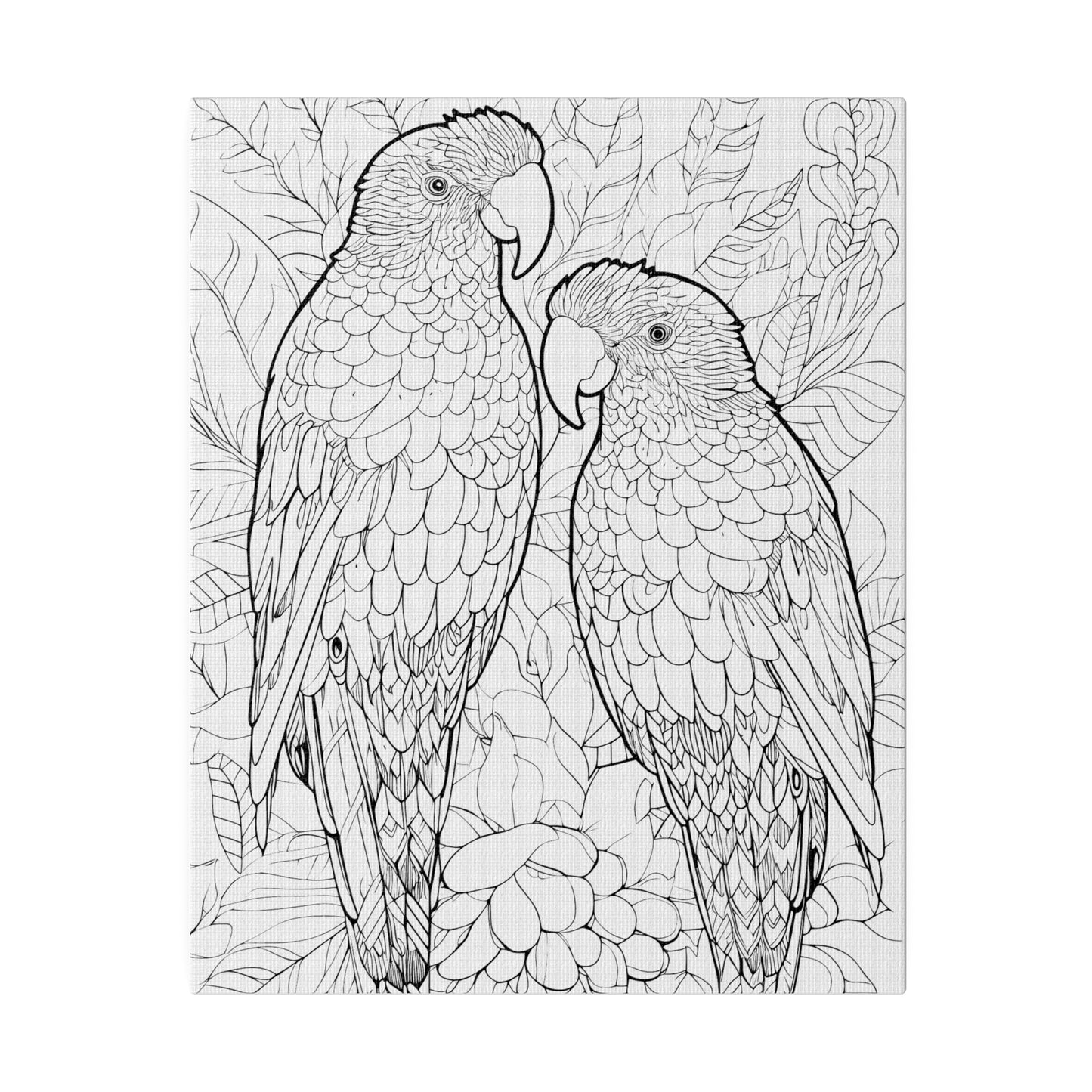 Amazon Parrots Coloring Canvas, Stretched, 0.75"