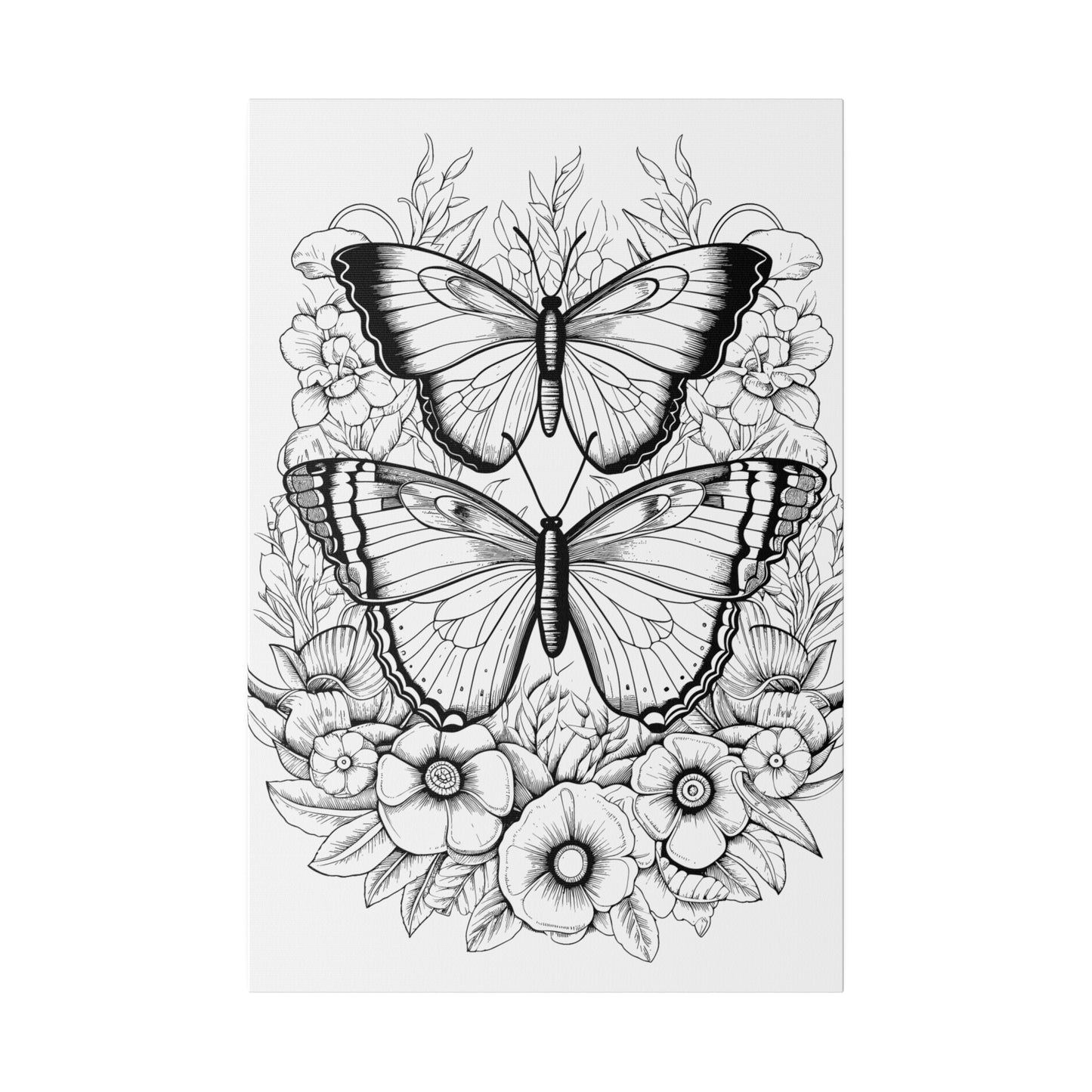 Butterfly Coloring Canvas, Stretched, 0.75"