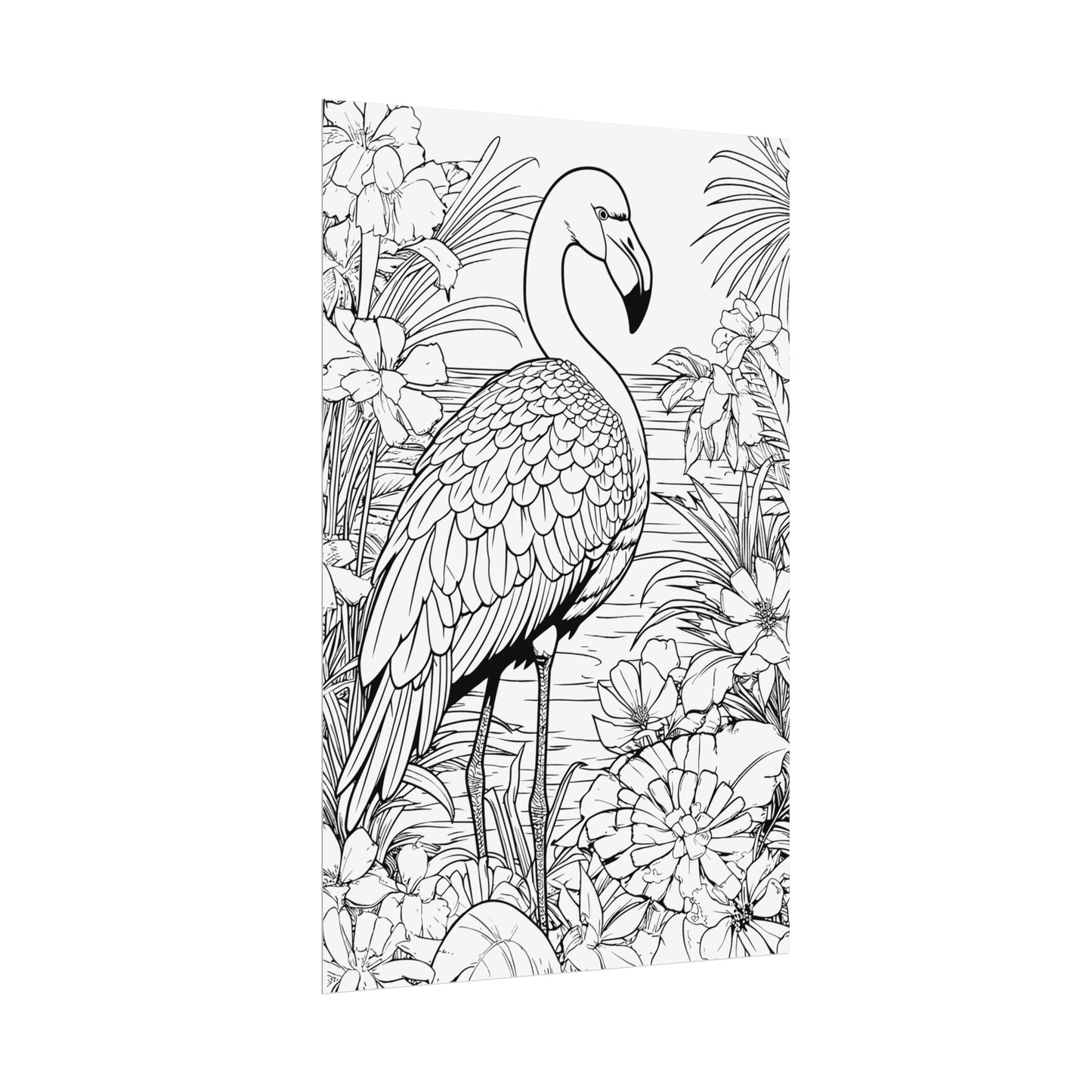 Flamingo Exotic Bird Coloring Art Posters