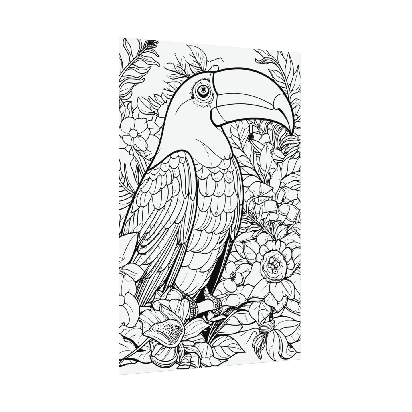 Toucan Exotic Birds Coloring Art Posters