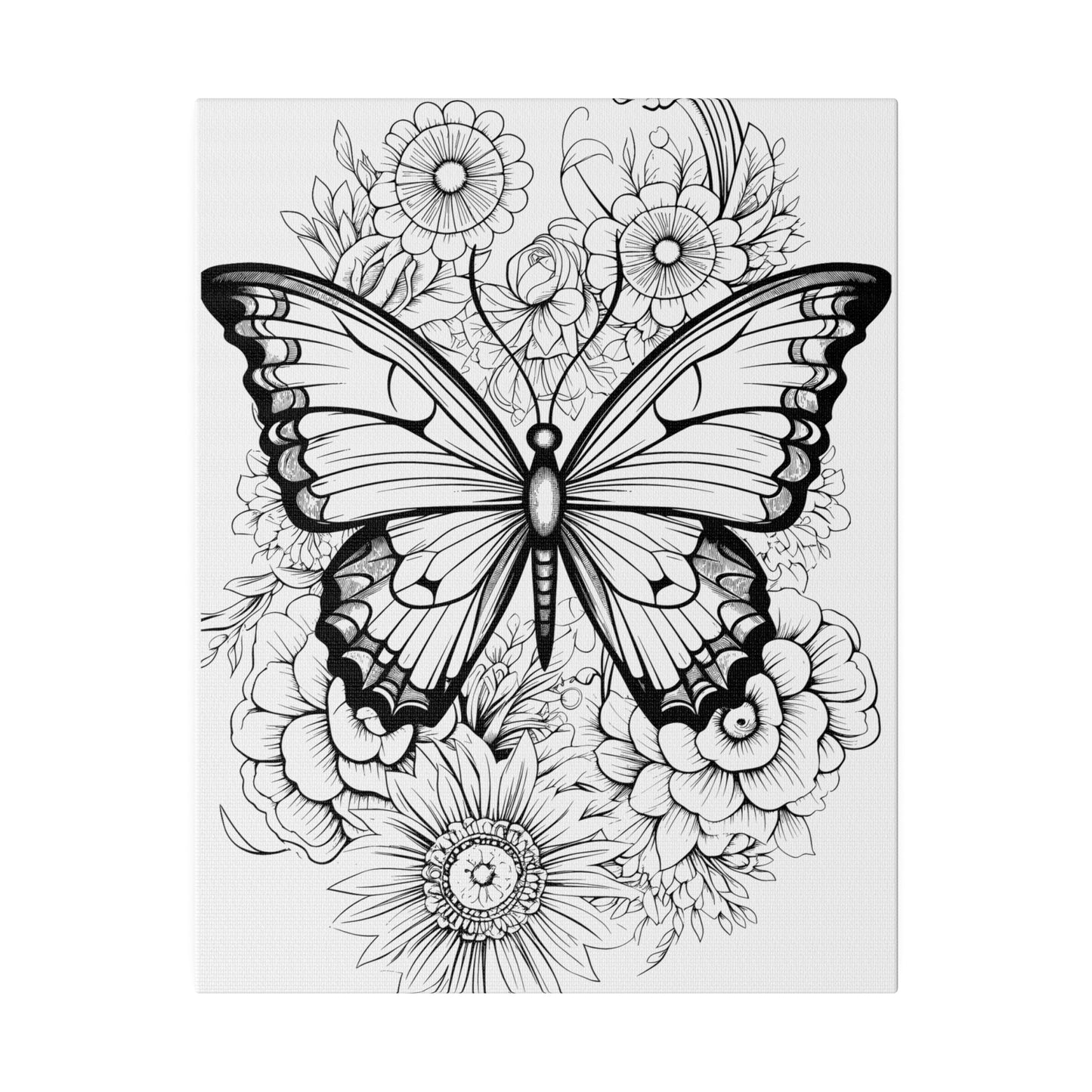 Butterfly Coloring Canvas, Stretched, 0.75"