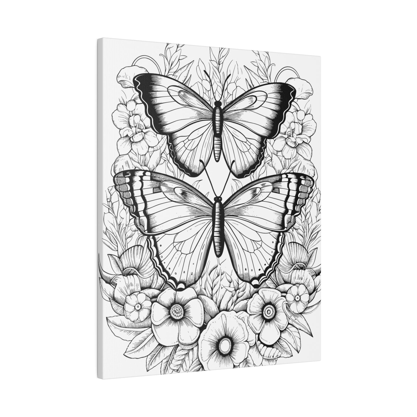 Butterfly Coloring Canvas, Stretched, 0.75"