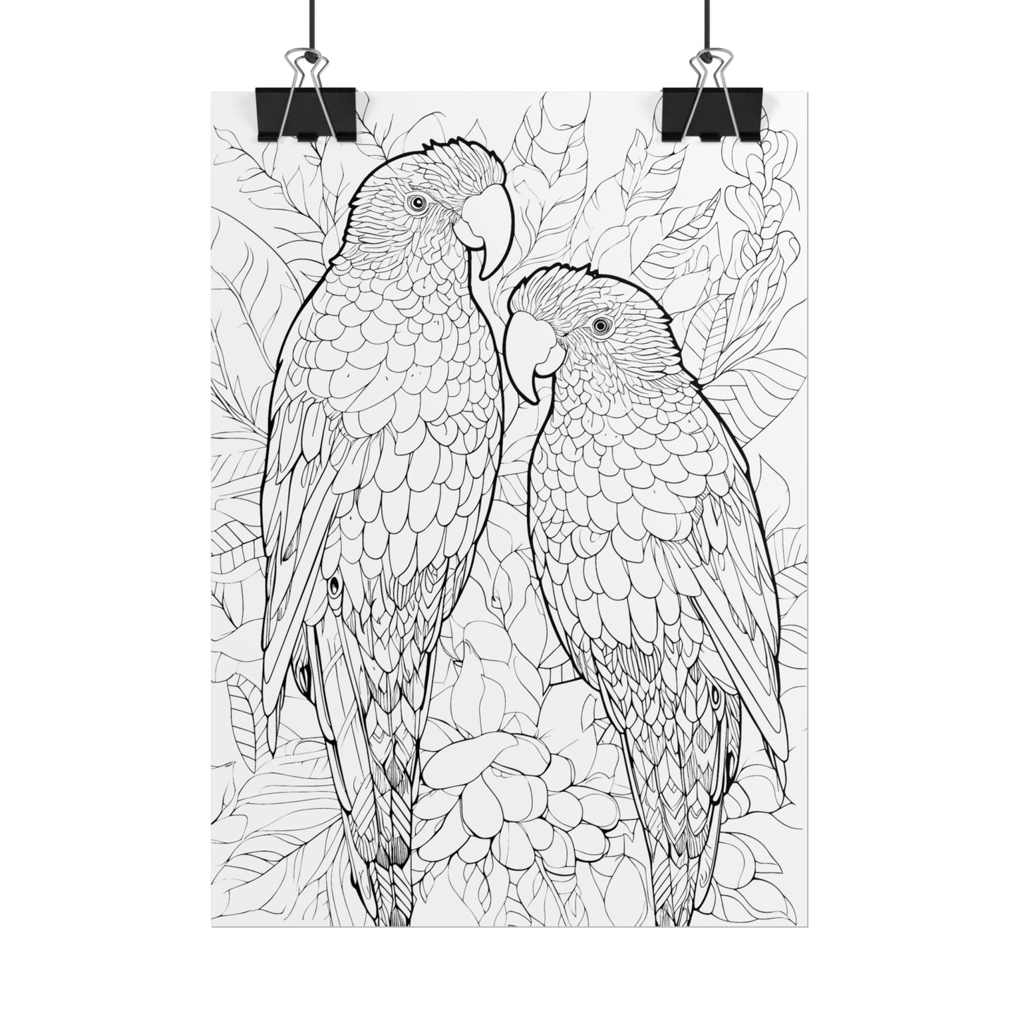 Amazon Parrots Exotic Bird Coloring Art Posters