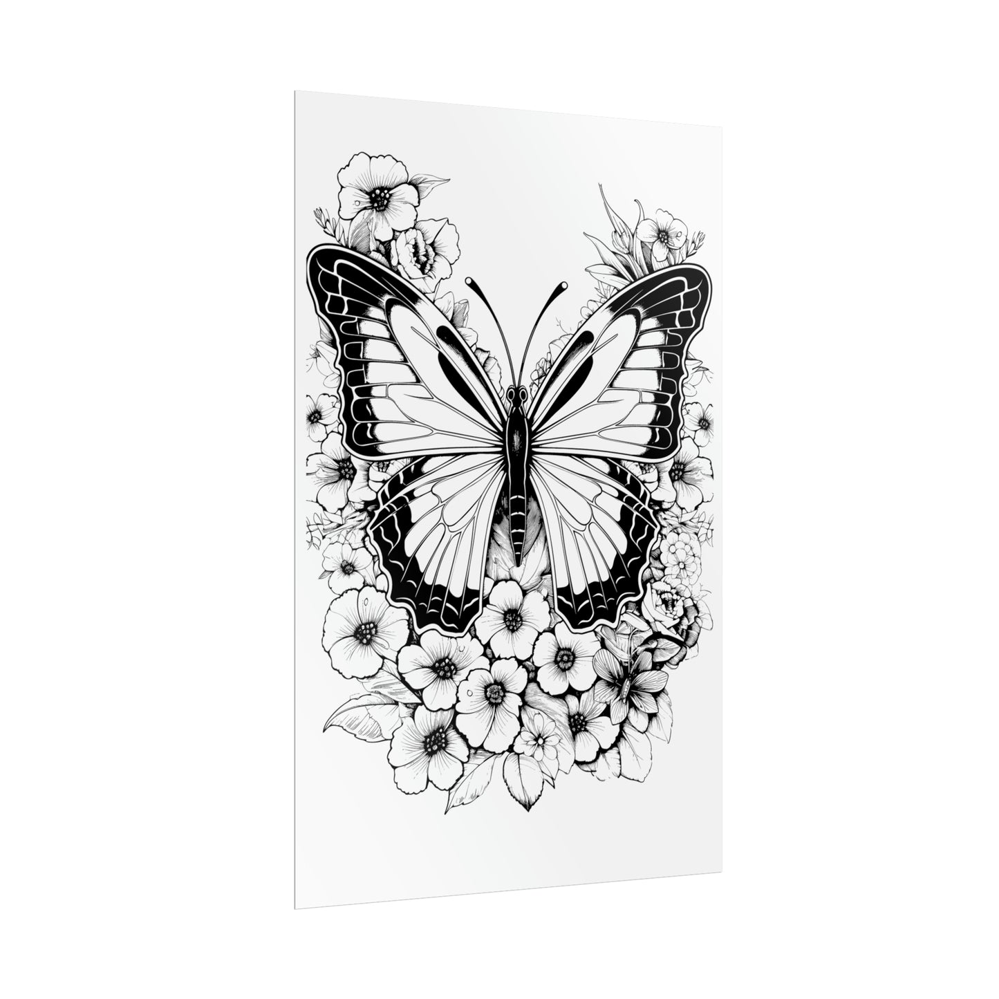 Butterfly Coloring Art Posters