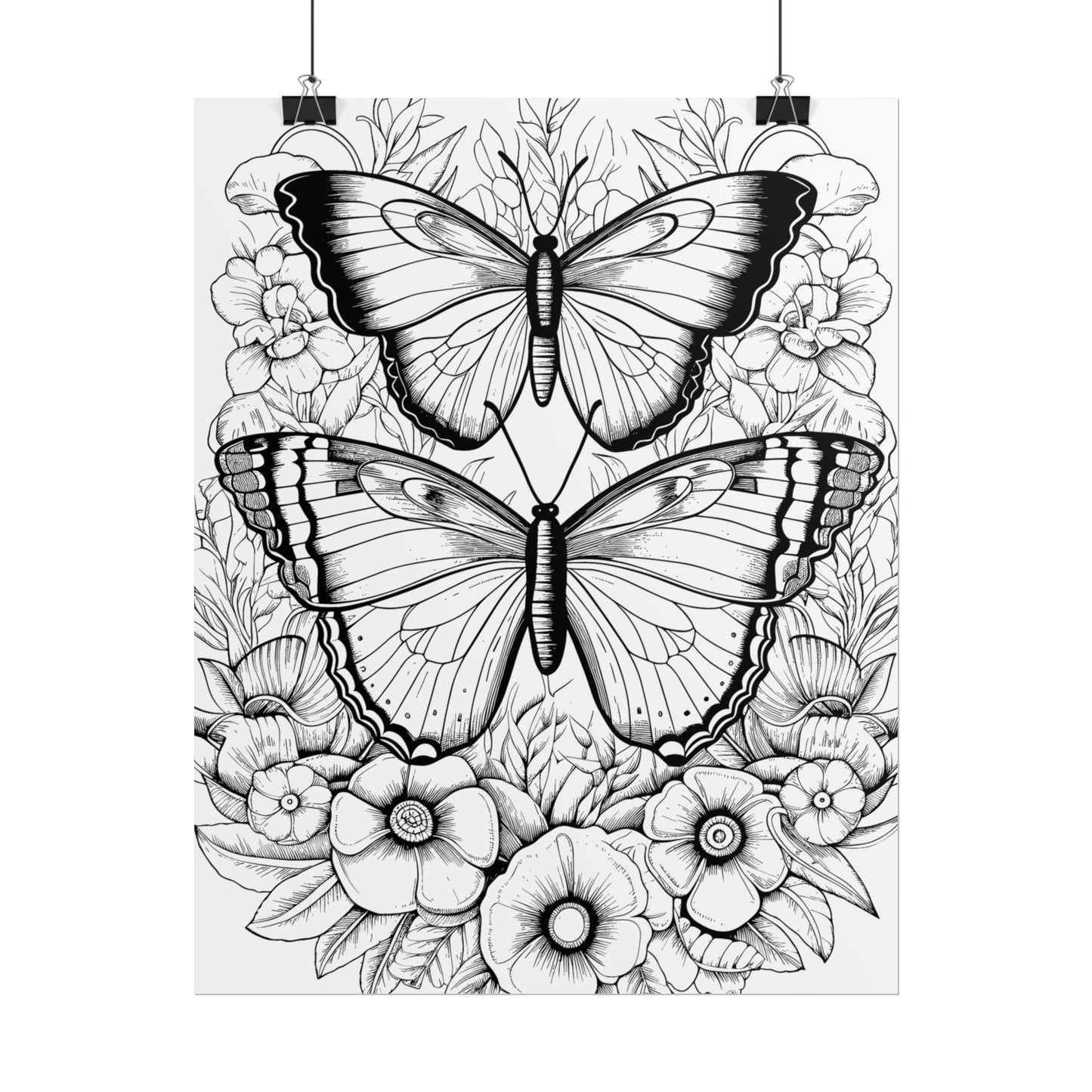 Butterfly Coloring Art Posters