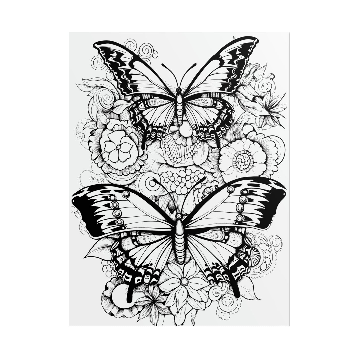 Butterfly Coloring Art Posters