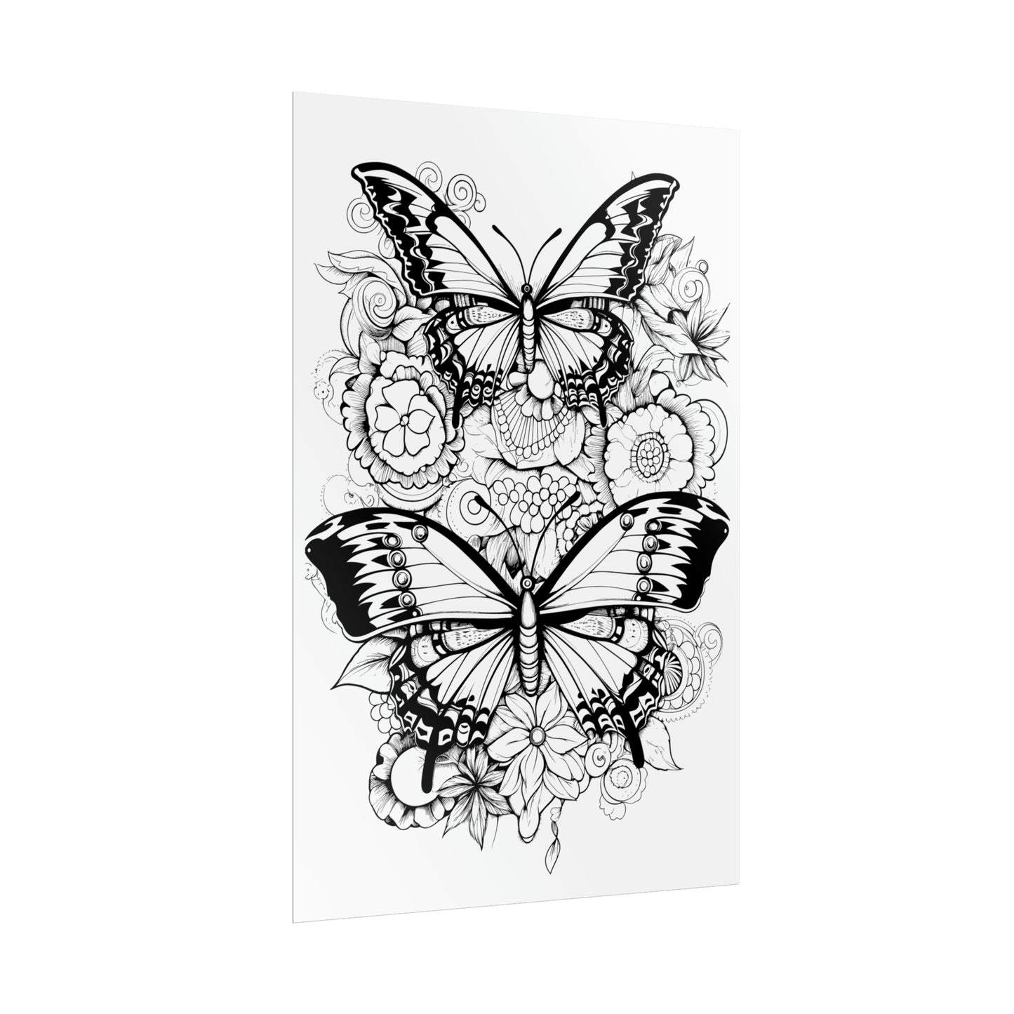 Butterfly Coloring Art Posters