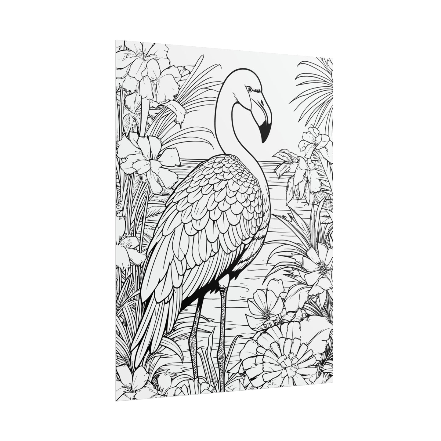 Flamingo Exotic Bird Coloring Art Posters