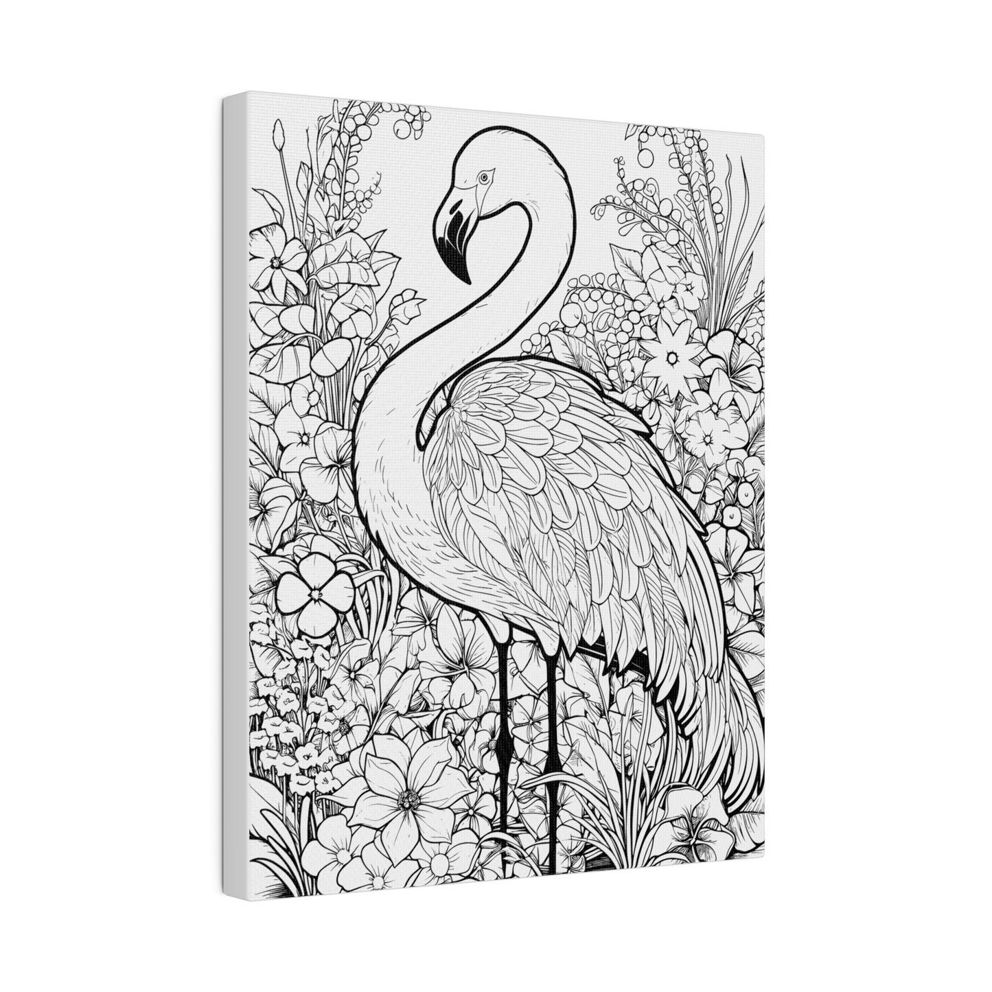 Copy of Flamingo Coloring Canvas, Stretched, 0.75"