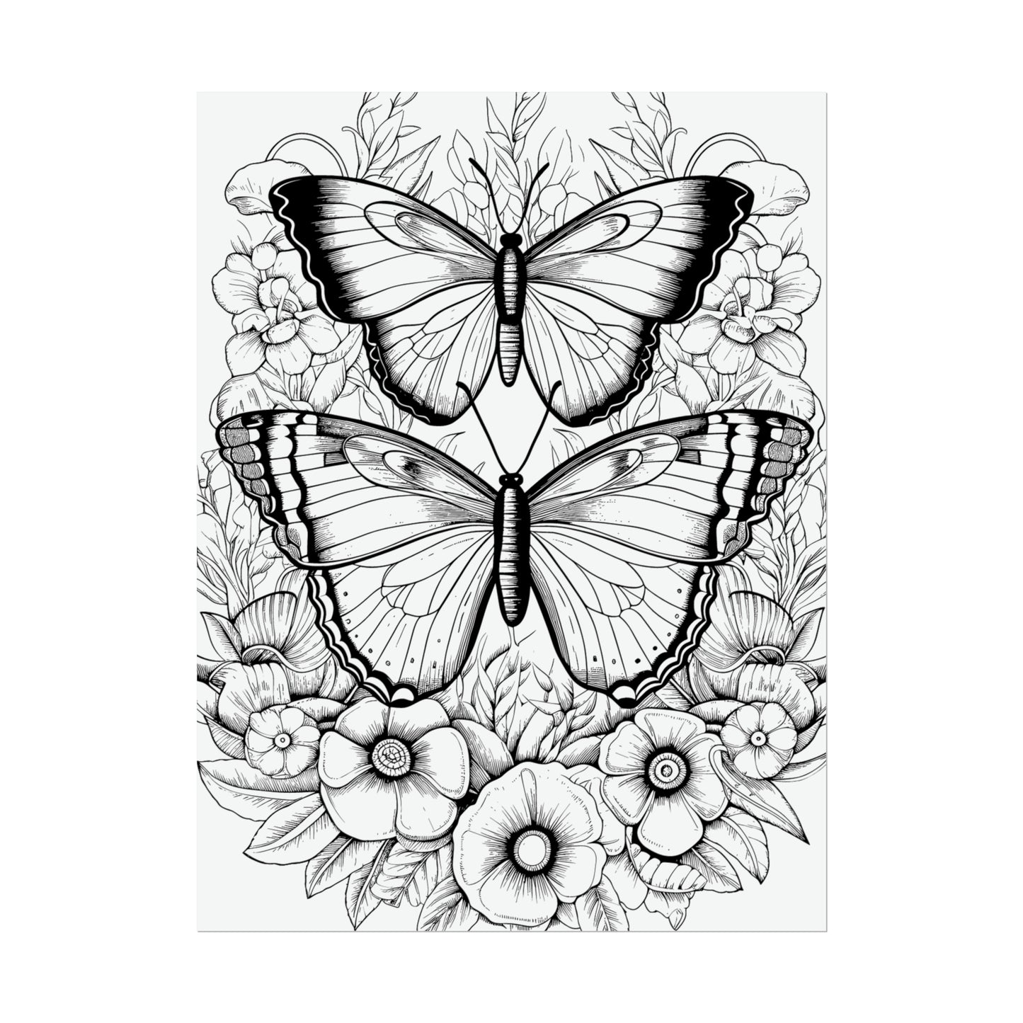 Butterfly Coloring Art Posters