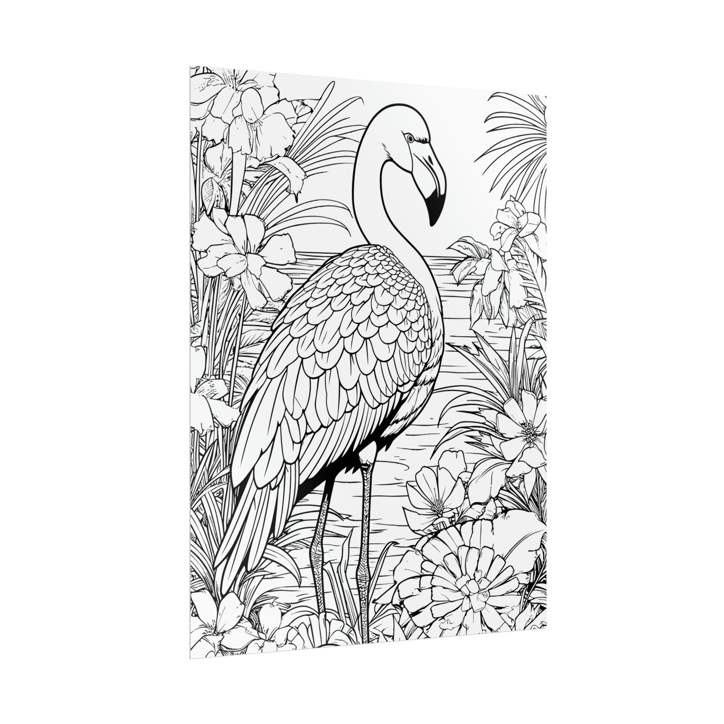 Flamingo Exotic Bird Coloring Art Posters