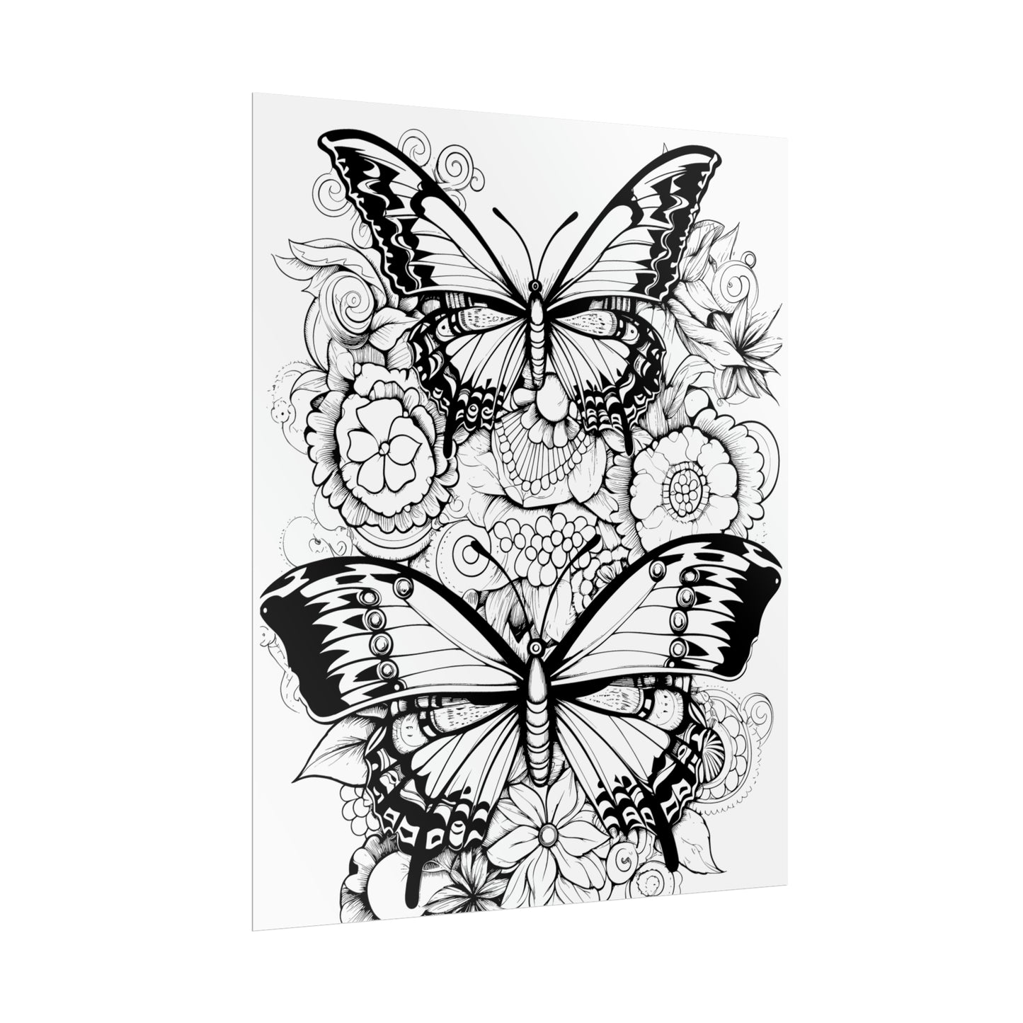 Butterfly Coloring Art Posters