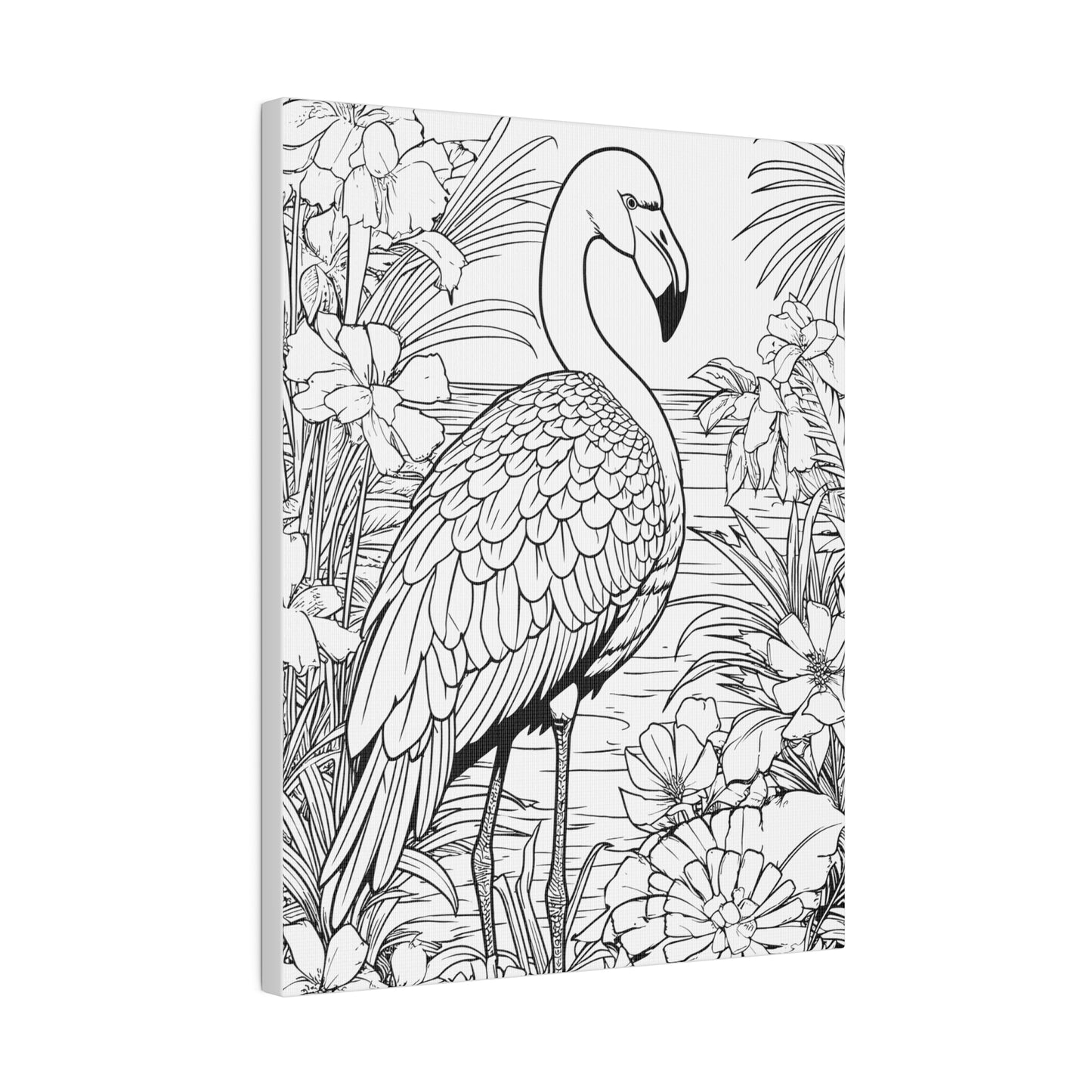 Flamingo Coloring Canvas, Stretched, 0.75"