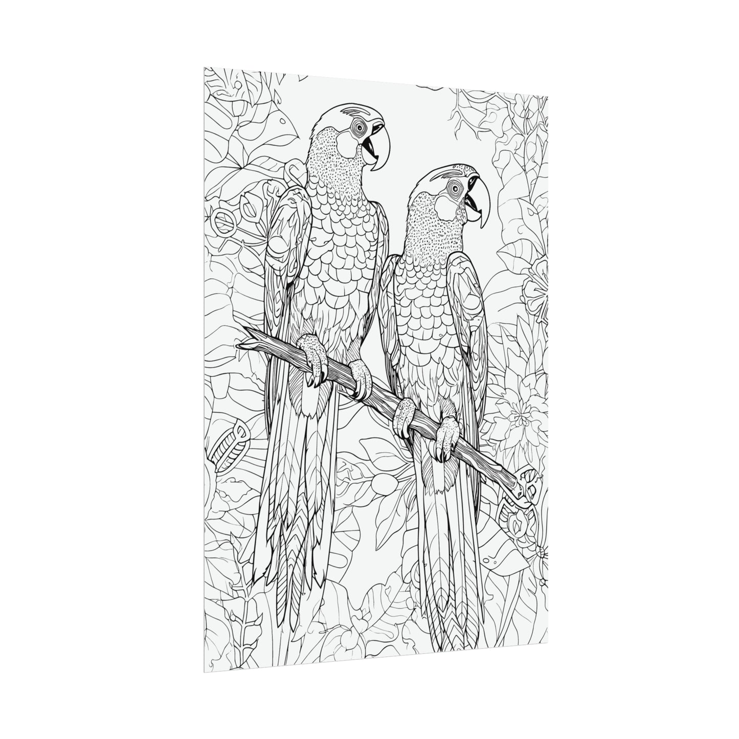 Macaw Parrots Exotic Bird Coloring Art Posters