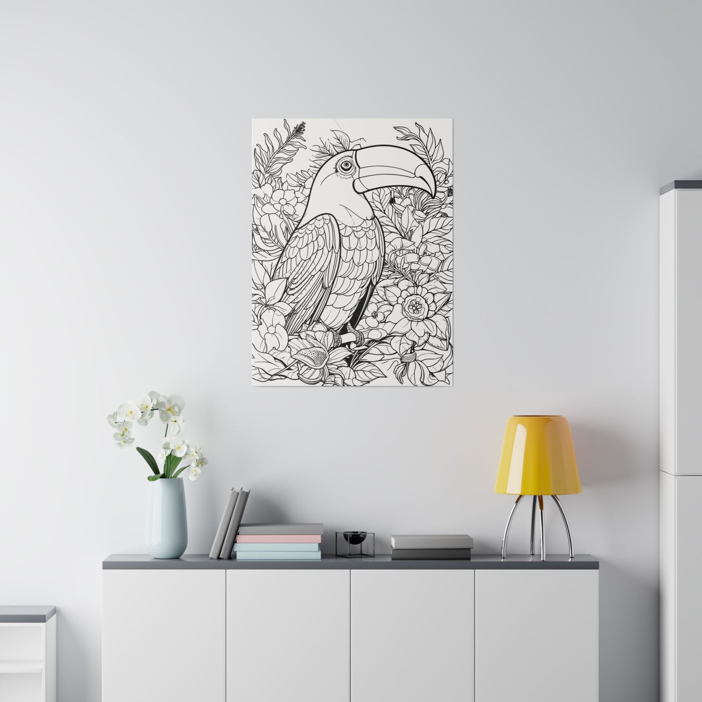 Toucan Coloring Canvas, Stretched, 0.75"