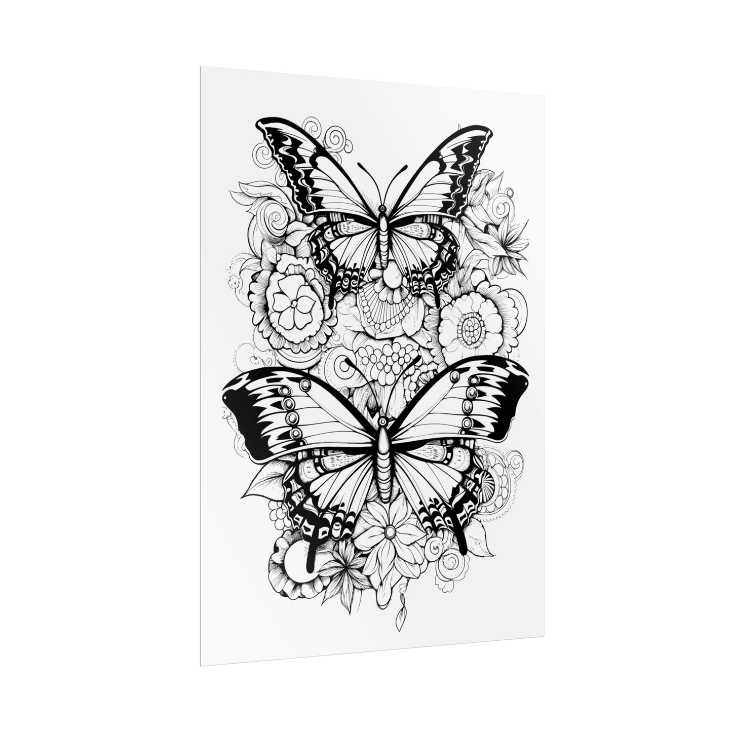 Butterfly Coloring Art Posters