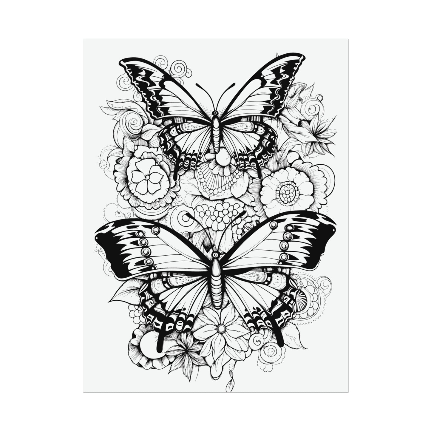 Butterfly Coloring Art Posters